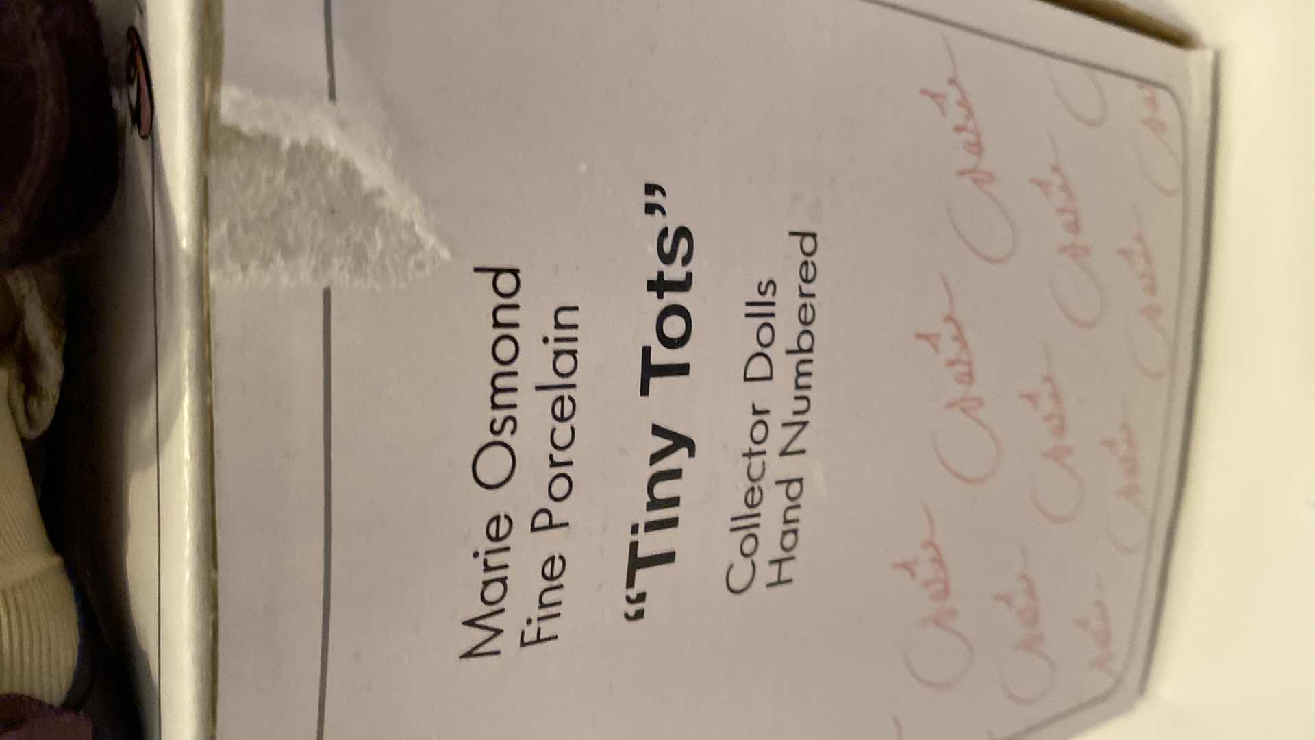 Photo 1 of MARIE OSMOND FINE PORCELAIN COLLECTIBLES DOLLS H 5.5” FROM SITTING POSITION