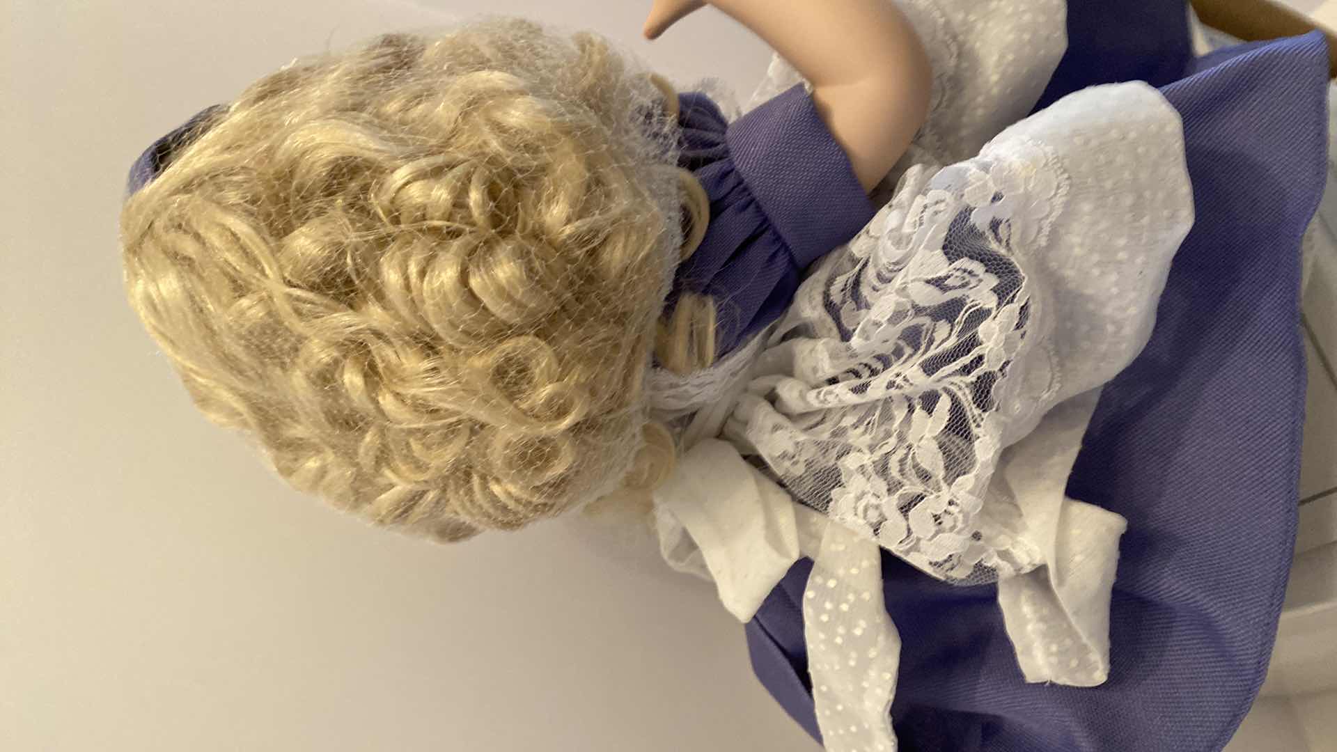 Photo 5 of MARIE OSMOND FINE PORCELAIN SEATED BLOND GIRL DOLL AND BOYDS BEAR COLLECTIBLES DOLL H 15” $60