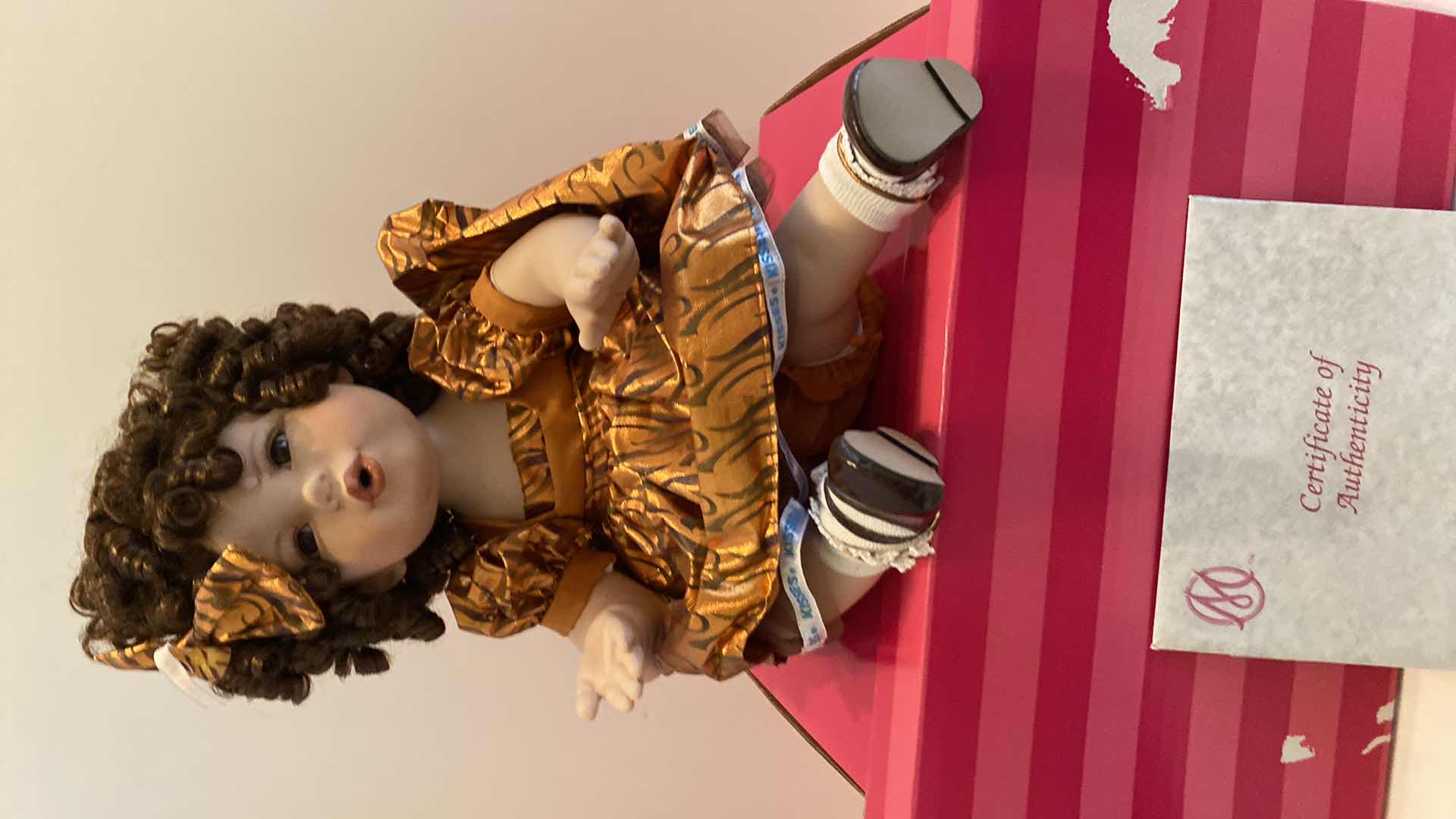 Photo 1 of MARIE OSMOND FINE PORCELAIN COLLECTIBLES DOLL CARAMEL KISSES H 13” FROM SITTING POSITION $225