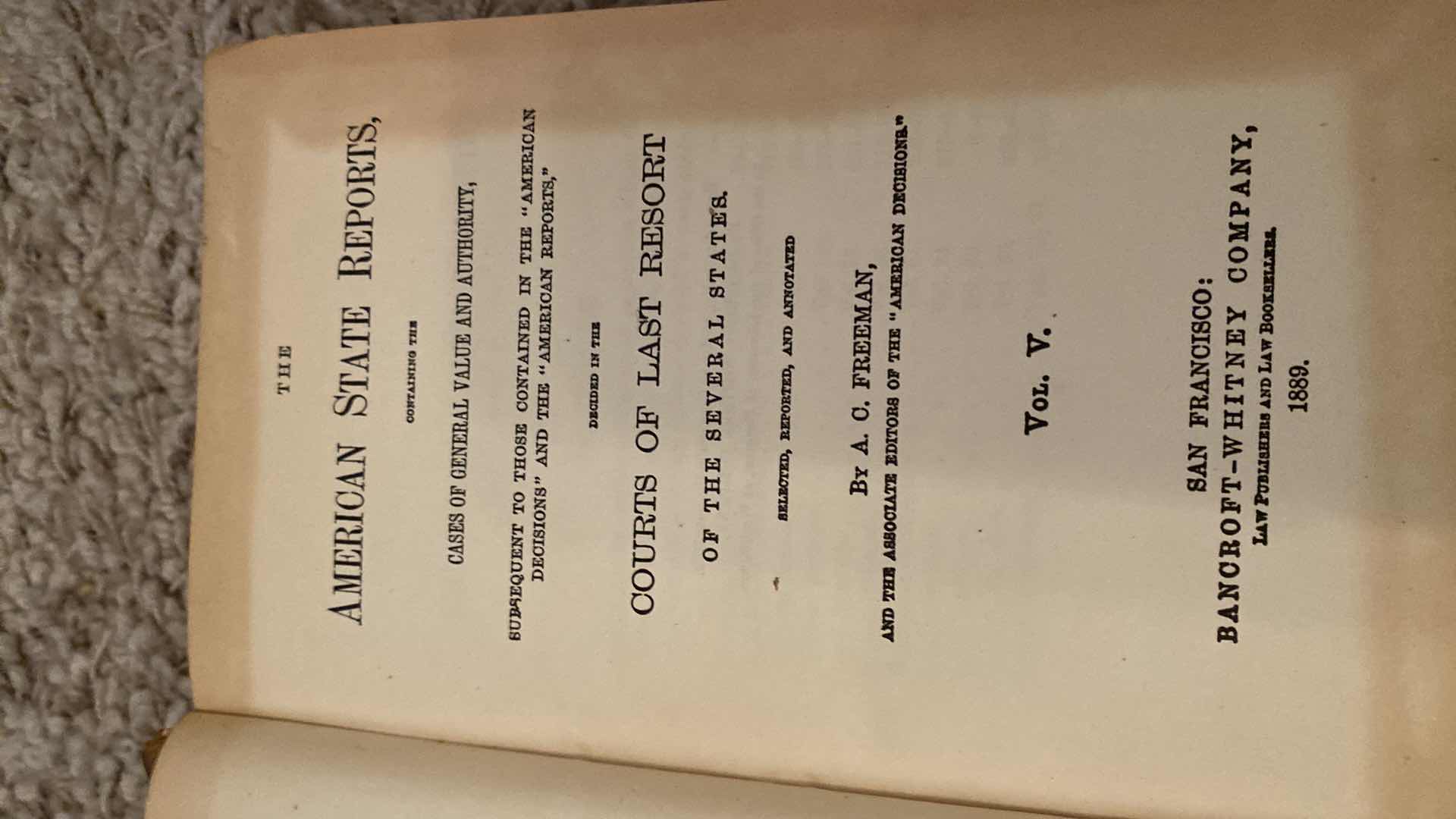 View 4 of ANTIQUE - 4 ERNEST & CRANMER LAW BOOKS FROM LATE 1800’s
