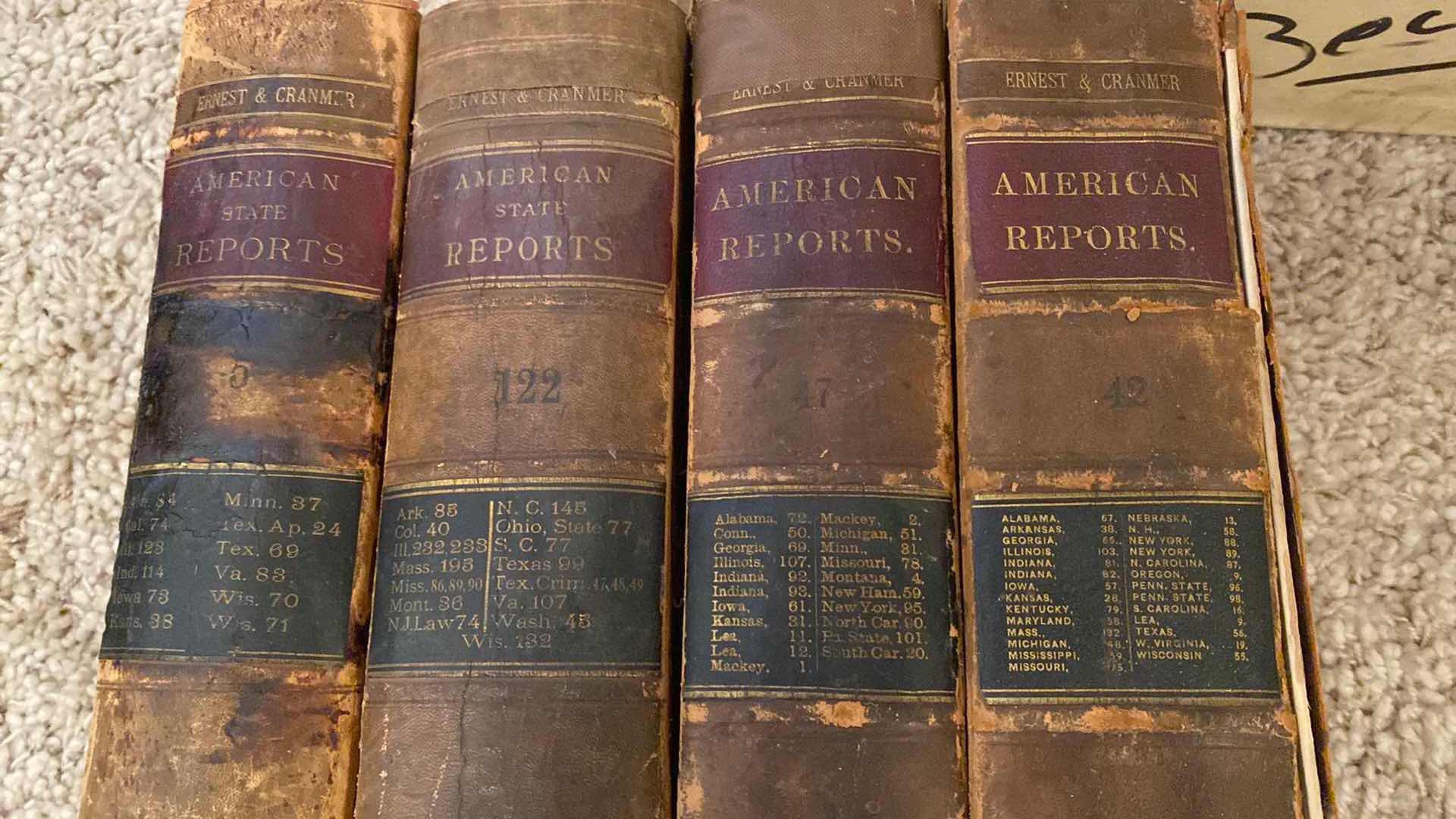 View 1 of ANTIQUE - 4 ERNEST & CRANMER LAW BOOKS FROM LATE 1800’s