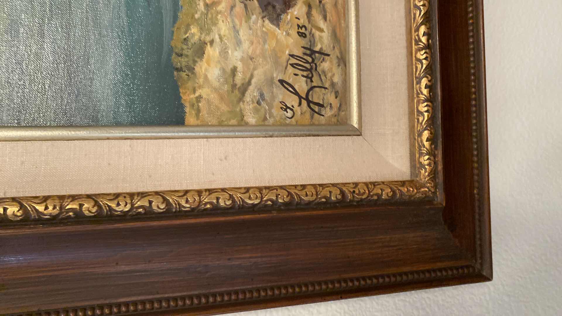 Photo 1 of FRAMED SIGNED LANDSCAPE BY G. LILLY 1983 ARTWORK 39” x 46”