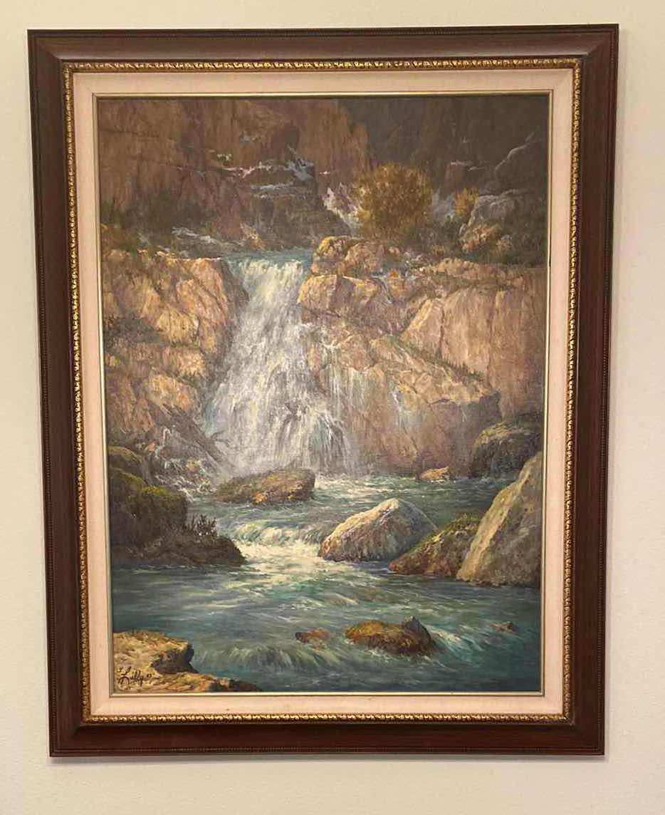 Photo 1 of FRAMED SIGNED LANDSCAPE BY G. LILLY 1983 ARTWORK 39” x 46”