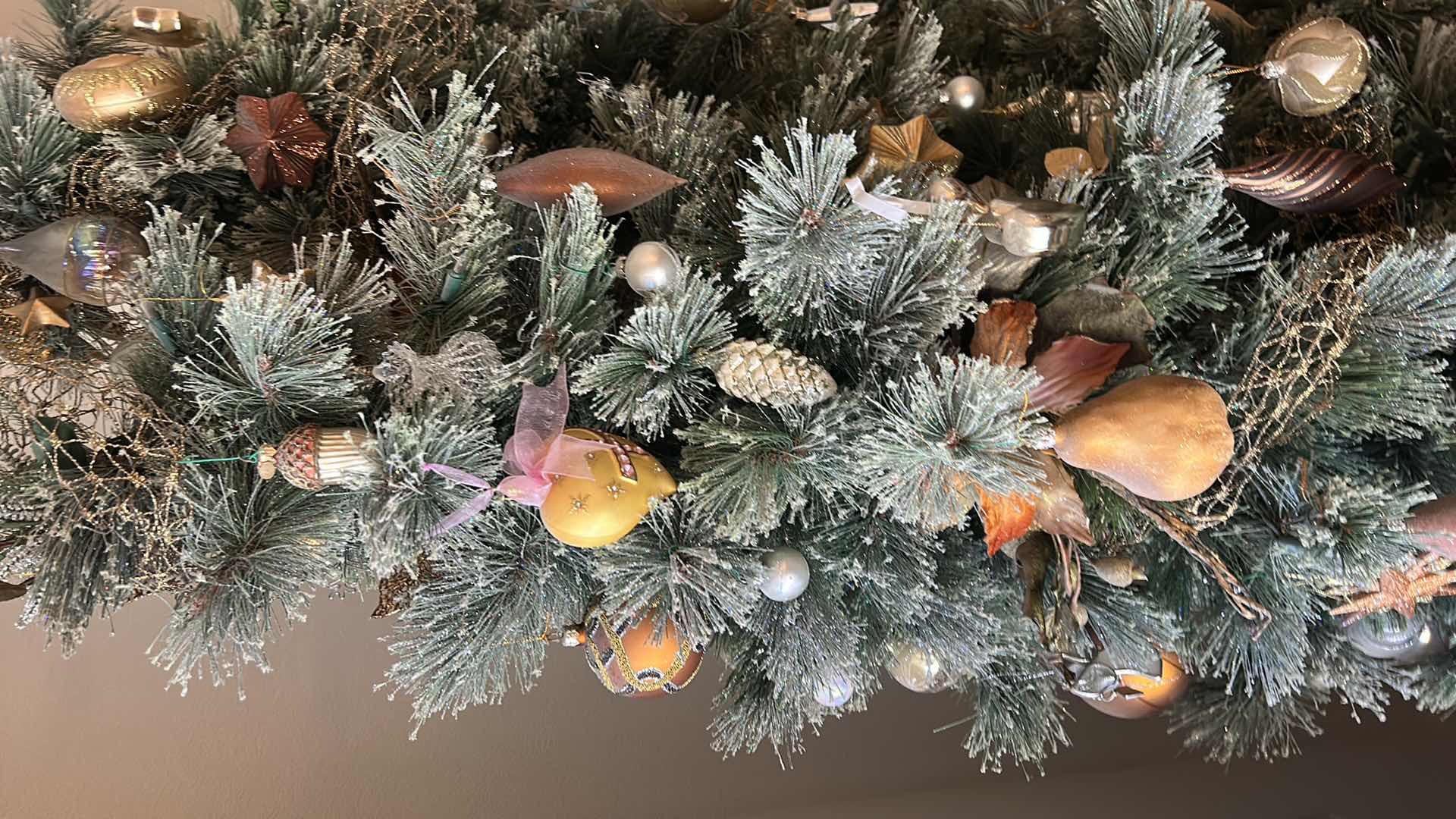 Photo 2 of 8’ DOUBLE HEADED CHRISTMAS TREE WITH ORNAMENTS AND LIGHTS