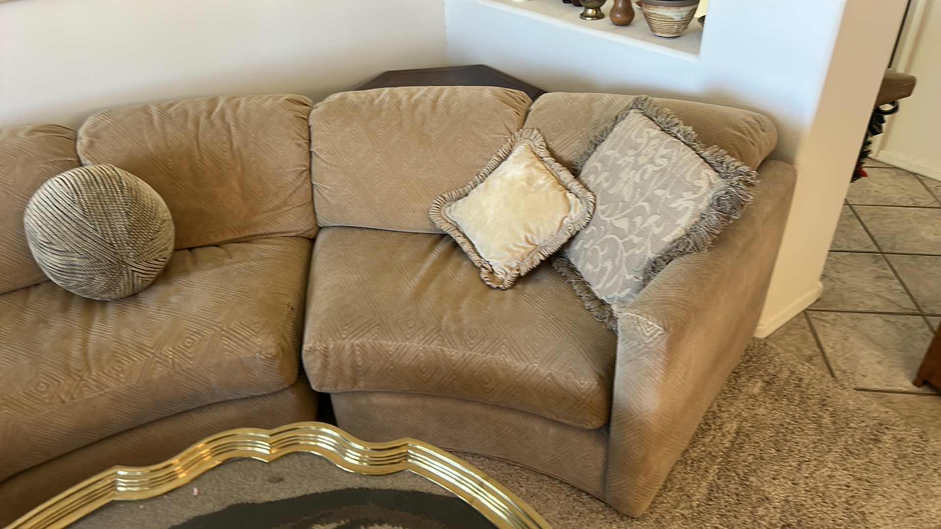 Photo 5 of LARGE SEMI CIRCLE UPHOLSTERED SOFA