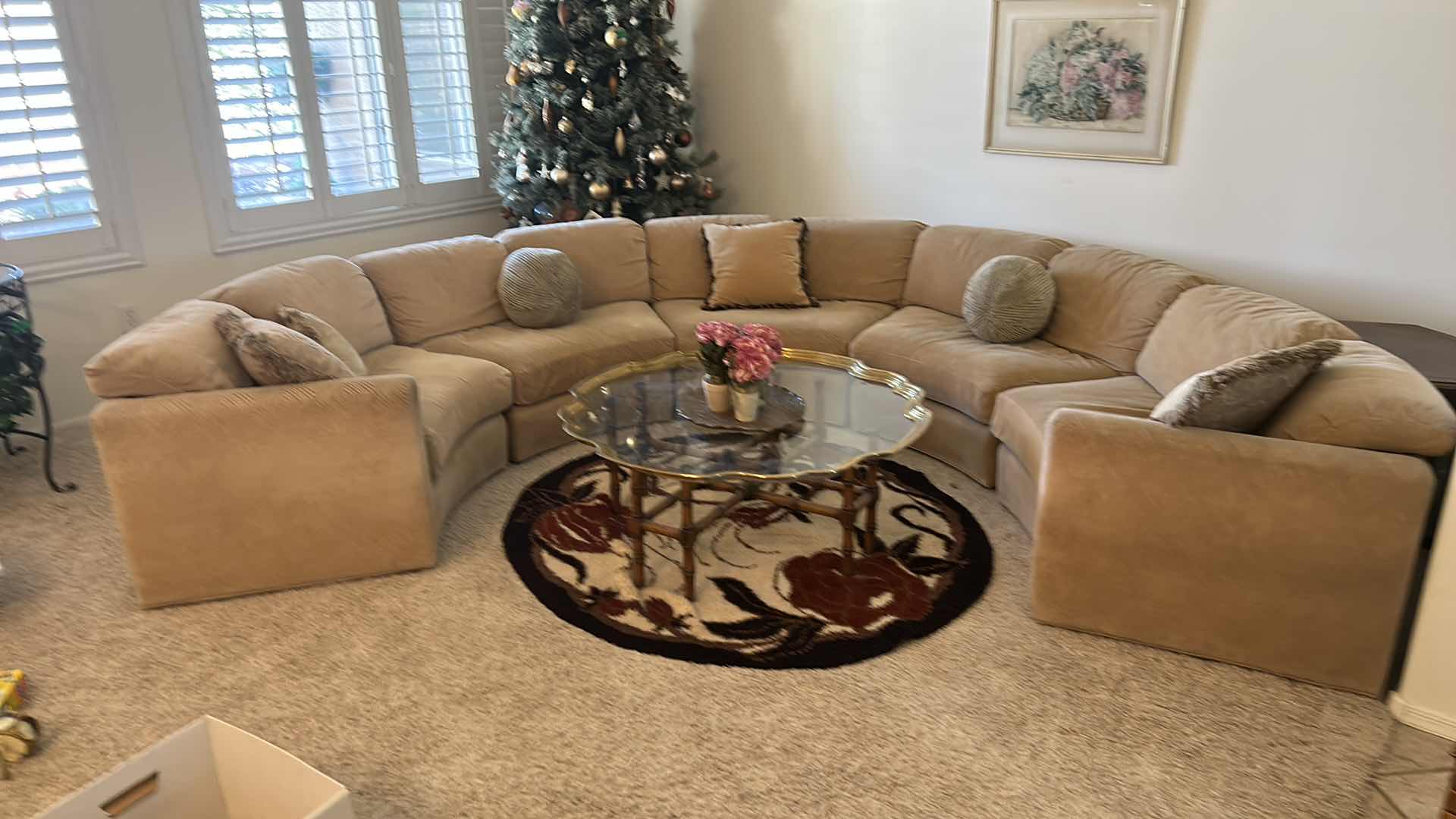 Photo 1 of LARGE SEMI CIRCLE UPHOLSTERED SOFA