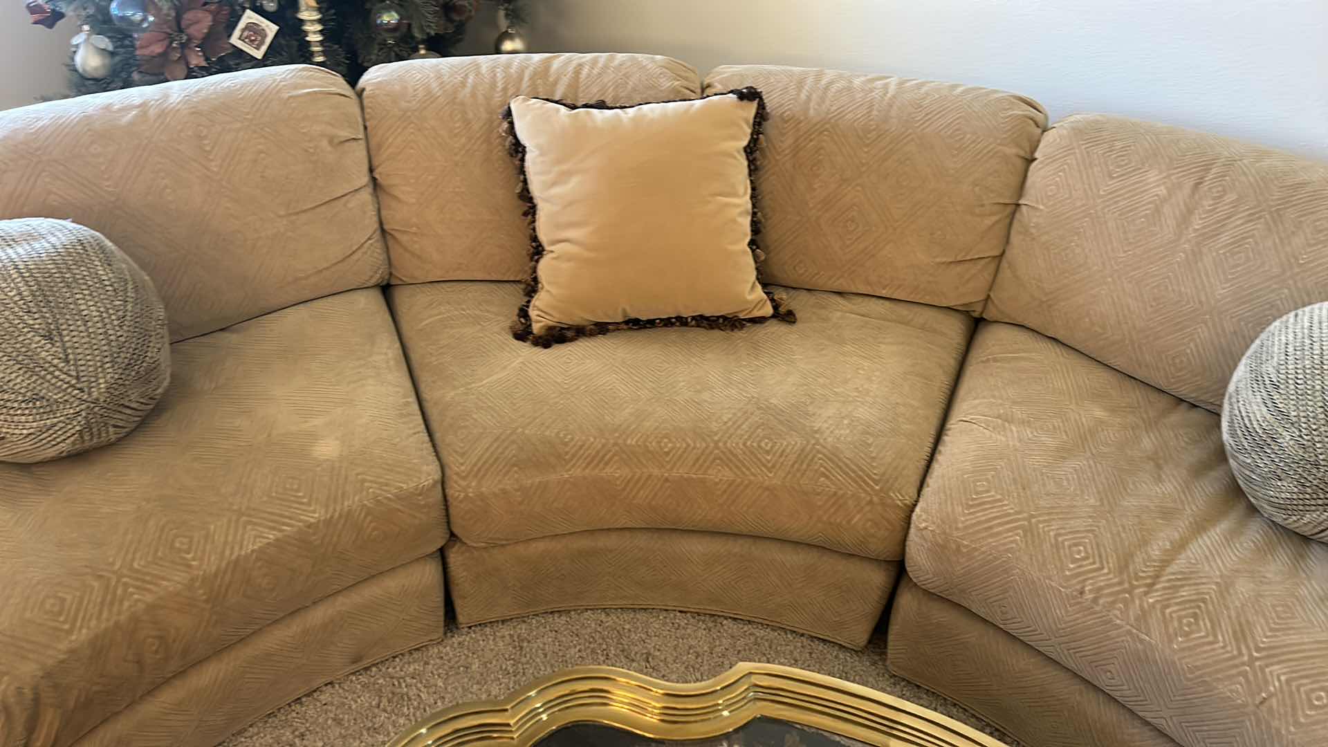 Photo 3 of LARGE SEMI CIRCLE UPHOLSTERED SOFA
