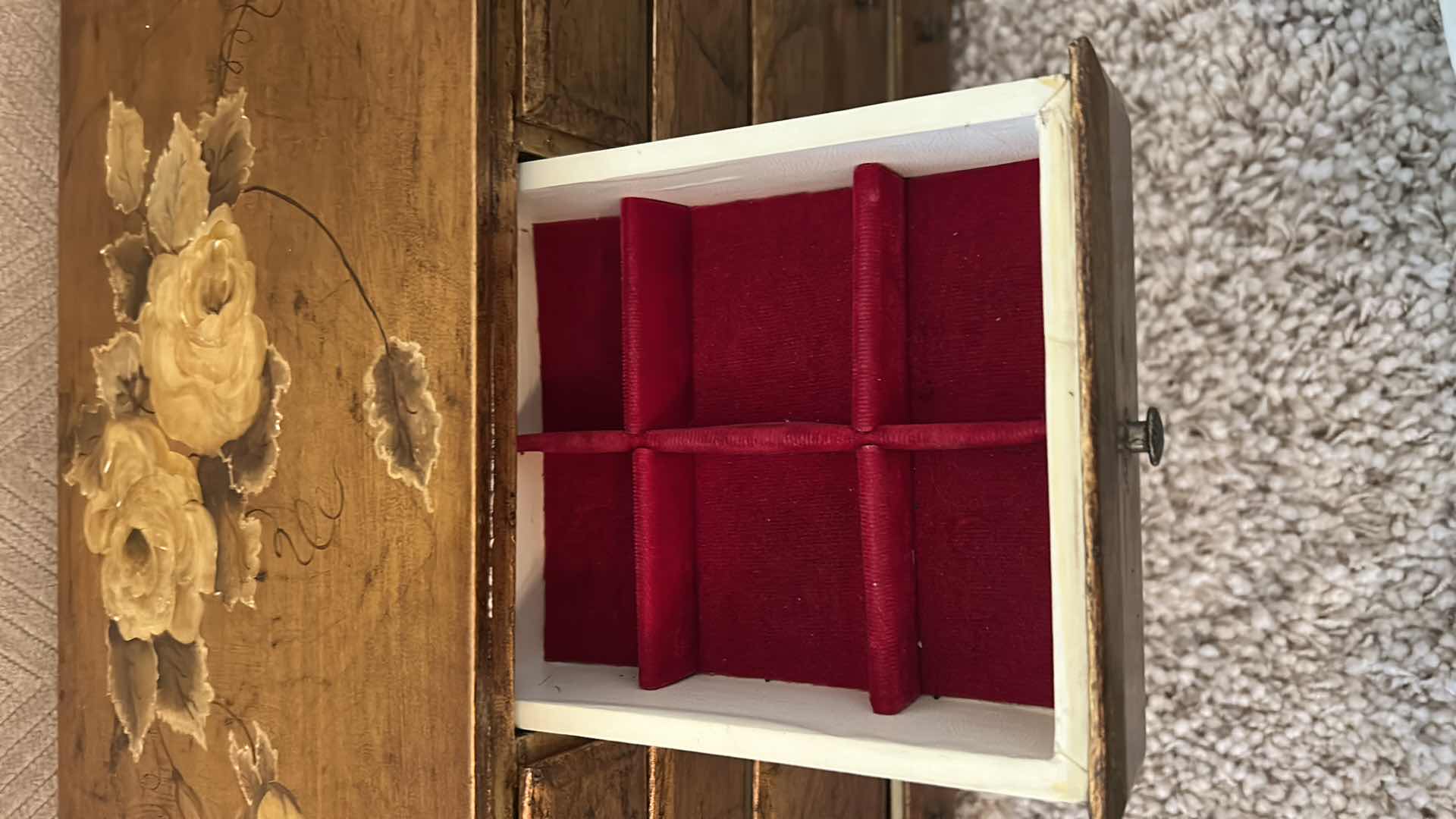 Photo 1 of HANDPAINTED WOOD JEWELRY BOX 19” x 7 1/2” x 12”