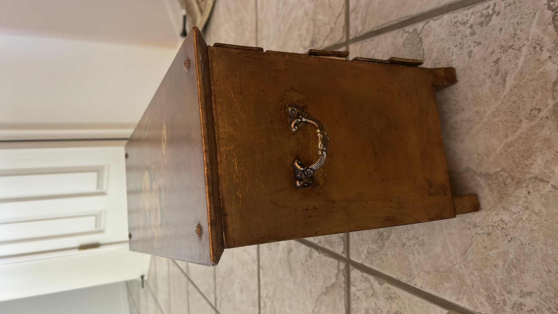 Photo 1 of HANDPAINTED WOOD JEWELRY BOX 19” x 7 1/2” x 12”