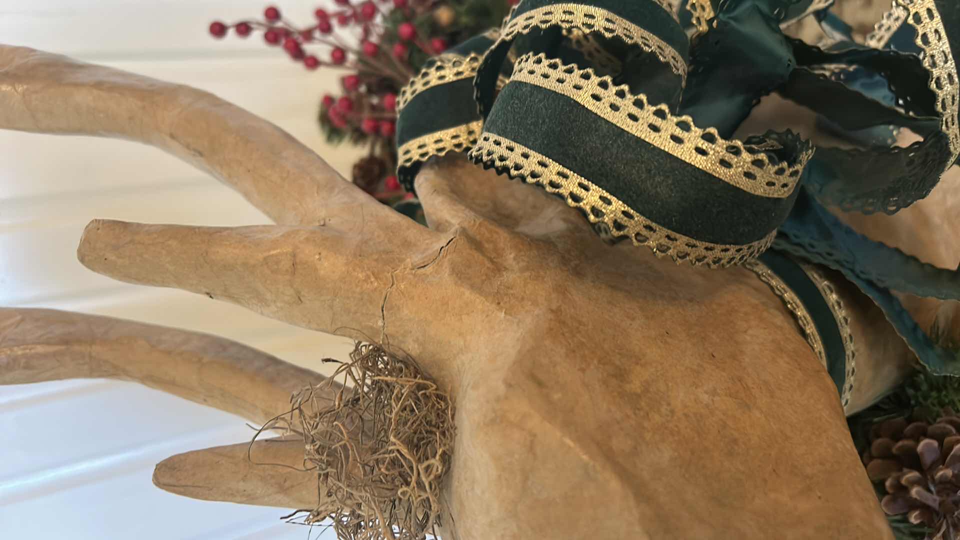 Photo 1 of CHRISTMAS DECORATIONS- PAPER MACHE REINDEER 2’ x 31”