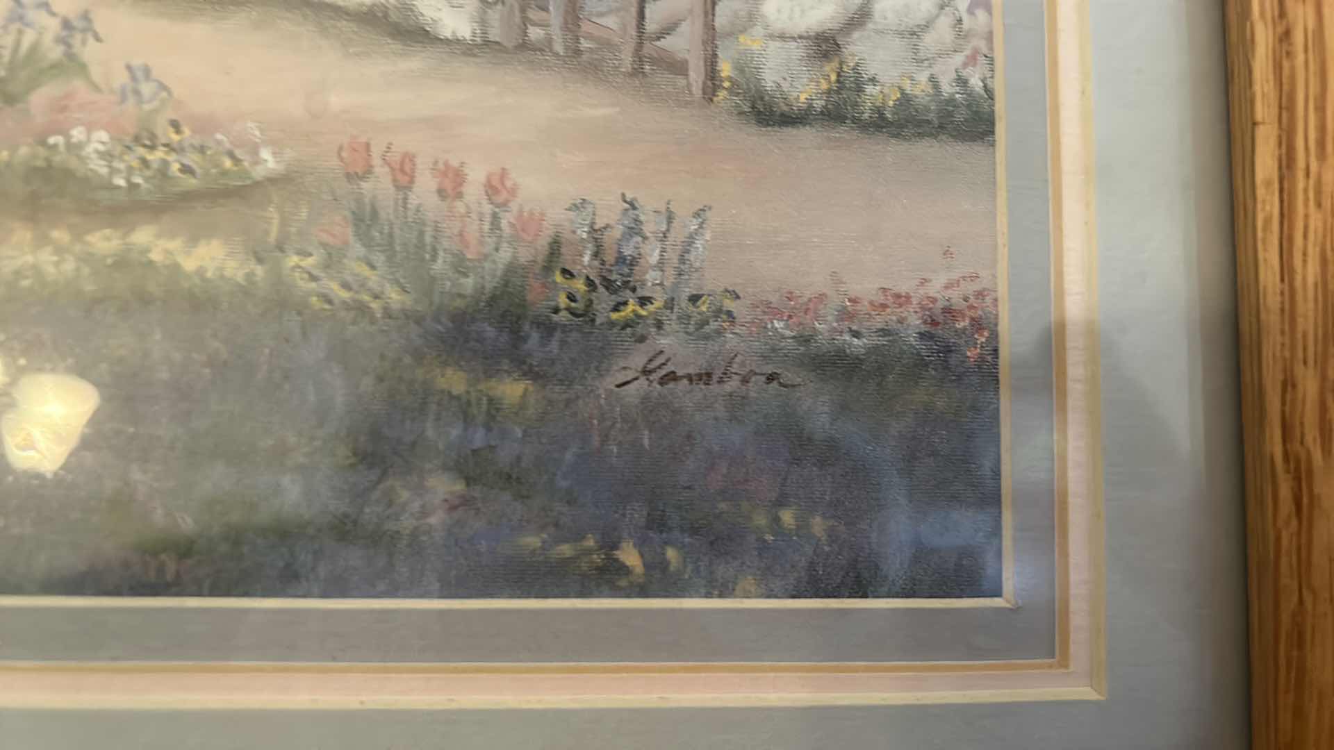 Photo 1 of 2 PIECES SIGNED ARTWORK, “COTTAGES” FRAMED 15” x 13”