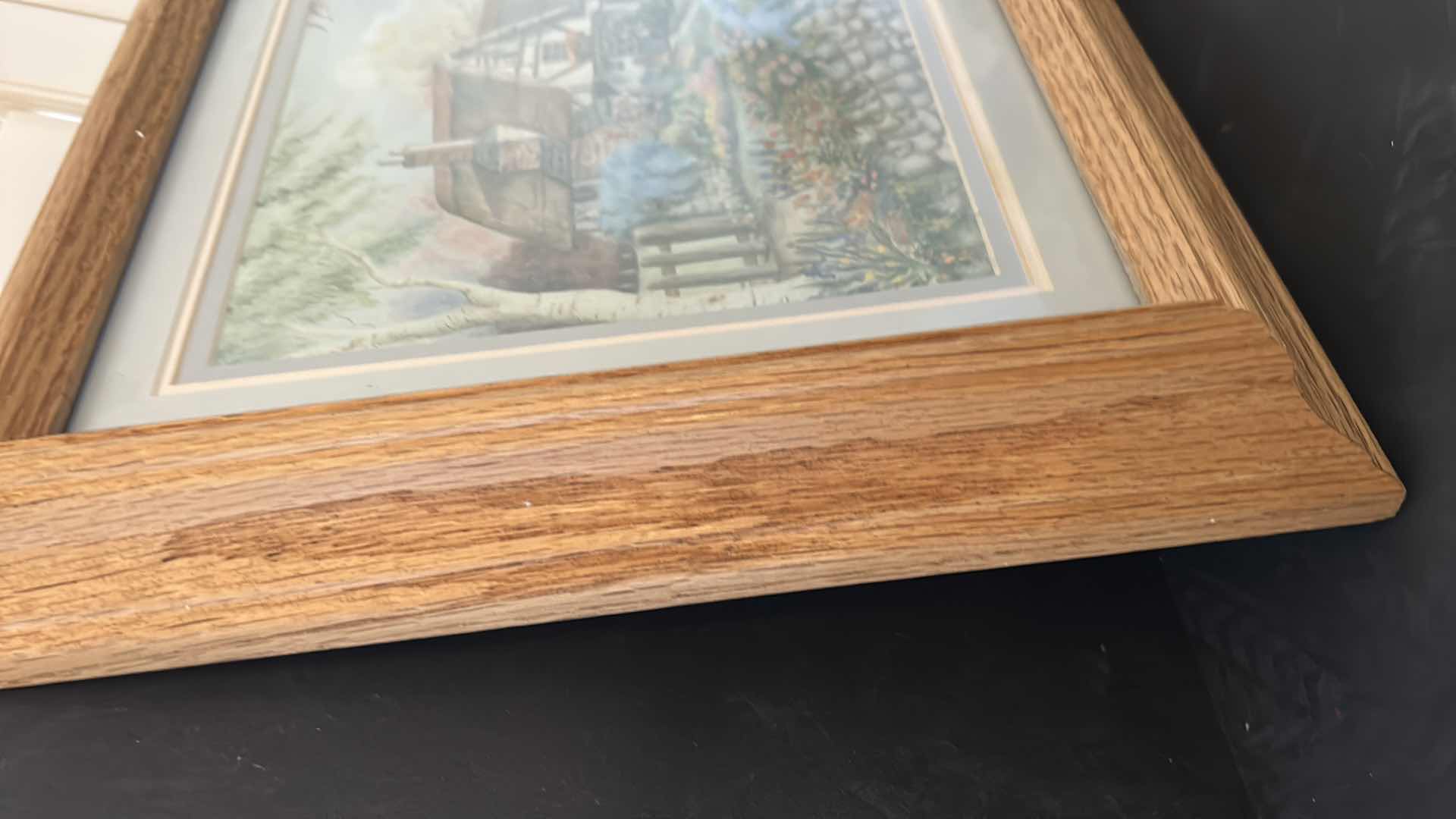 Photo 6 of 2 PIECES SIGNED ARTWORK, “COTTAGES” FRAMED 15” x 13”