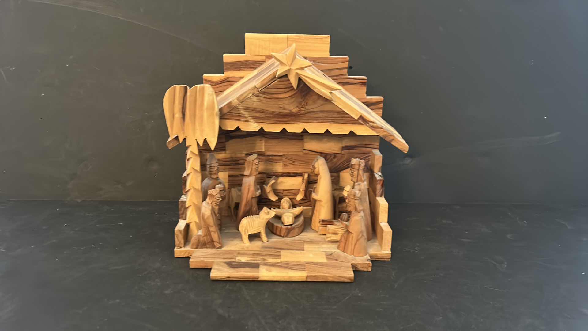 Photo 1 of MUSICAL WOOD NATIVITY SCENE “SILENT NIGHT” 8” x 8”