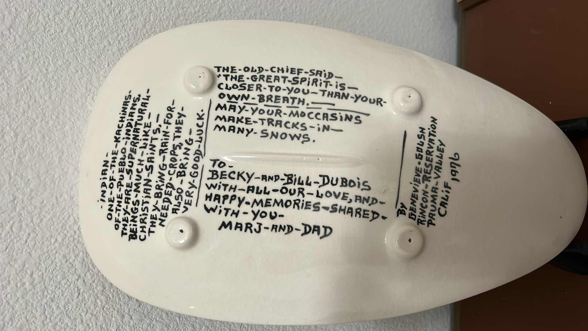 Photo 1 of HAND PAINTED KACHINA OF THE PUEBLO INDIANS BY GENEVIEVE GOLSH RINCON RESERVATION 1976 H13.5” (STAND NOT INCLUDED)