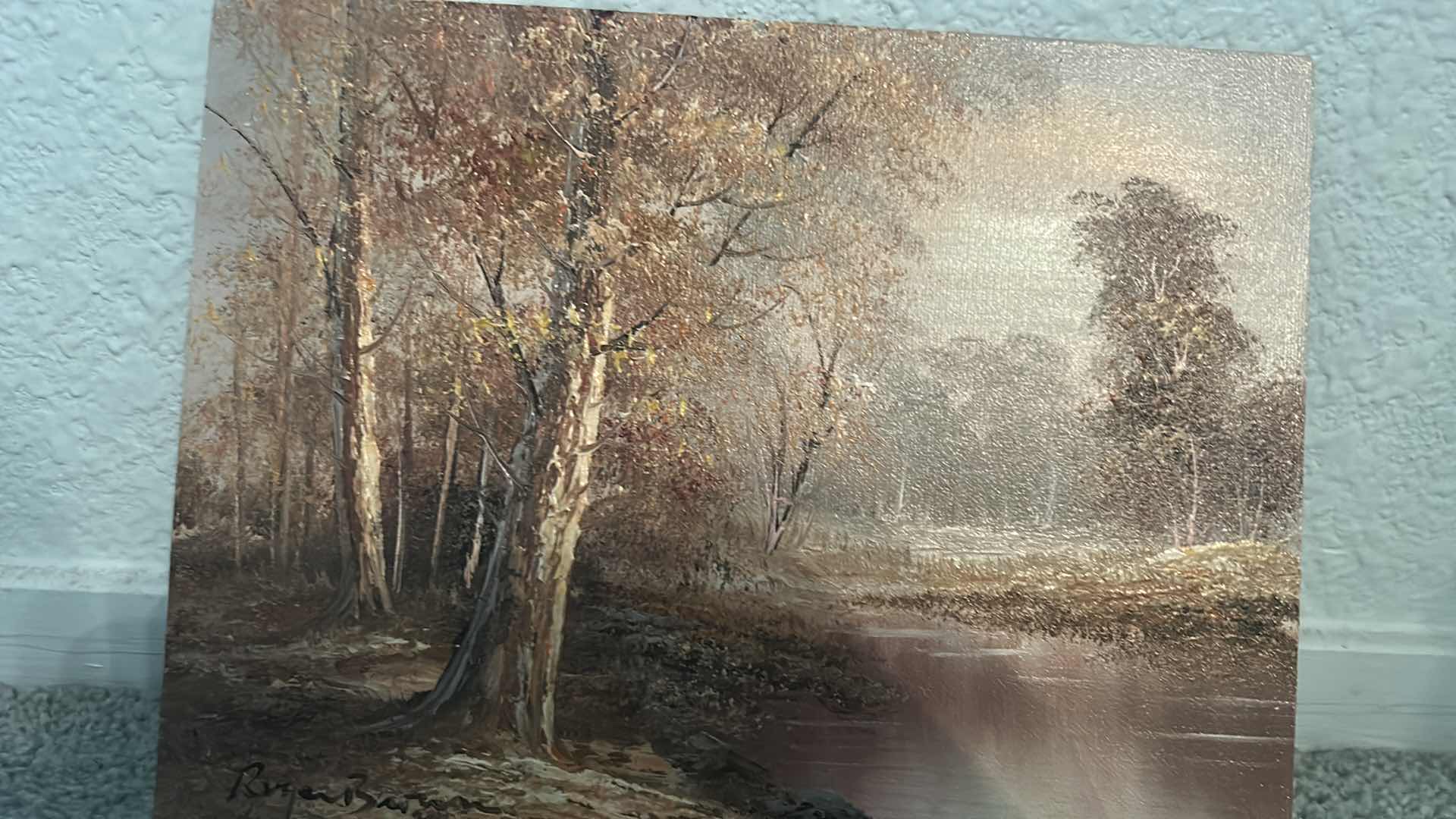 Photo 1 of SIGNED OIL PAINTING ON WOOD UNFRAMED ARTWORK 10” x 8