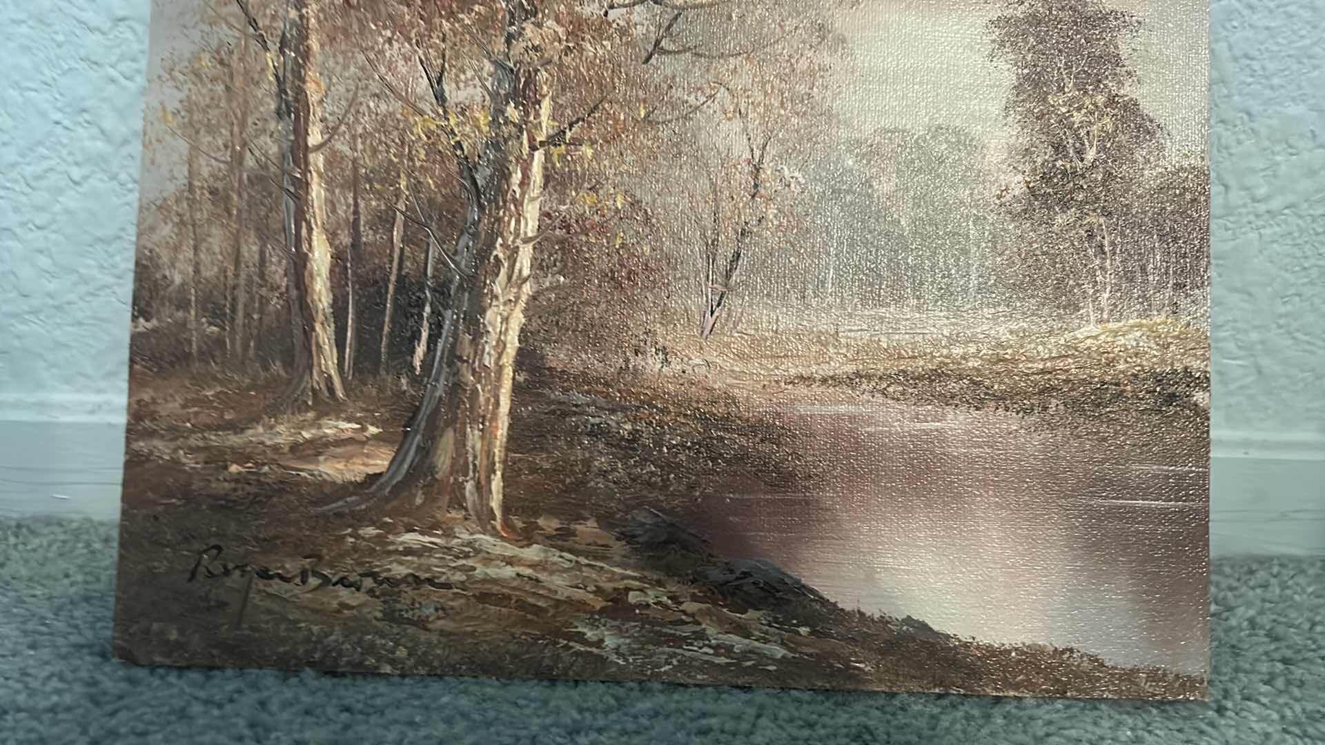 Photo 1 of SIGNED OIL PAINTING ON WOOD UNFRAMED ARTWORK 10” x 8