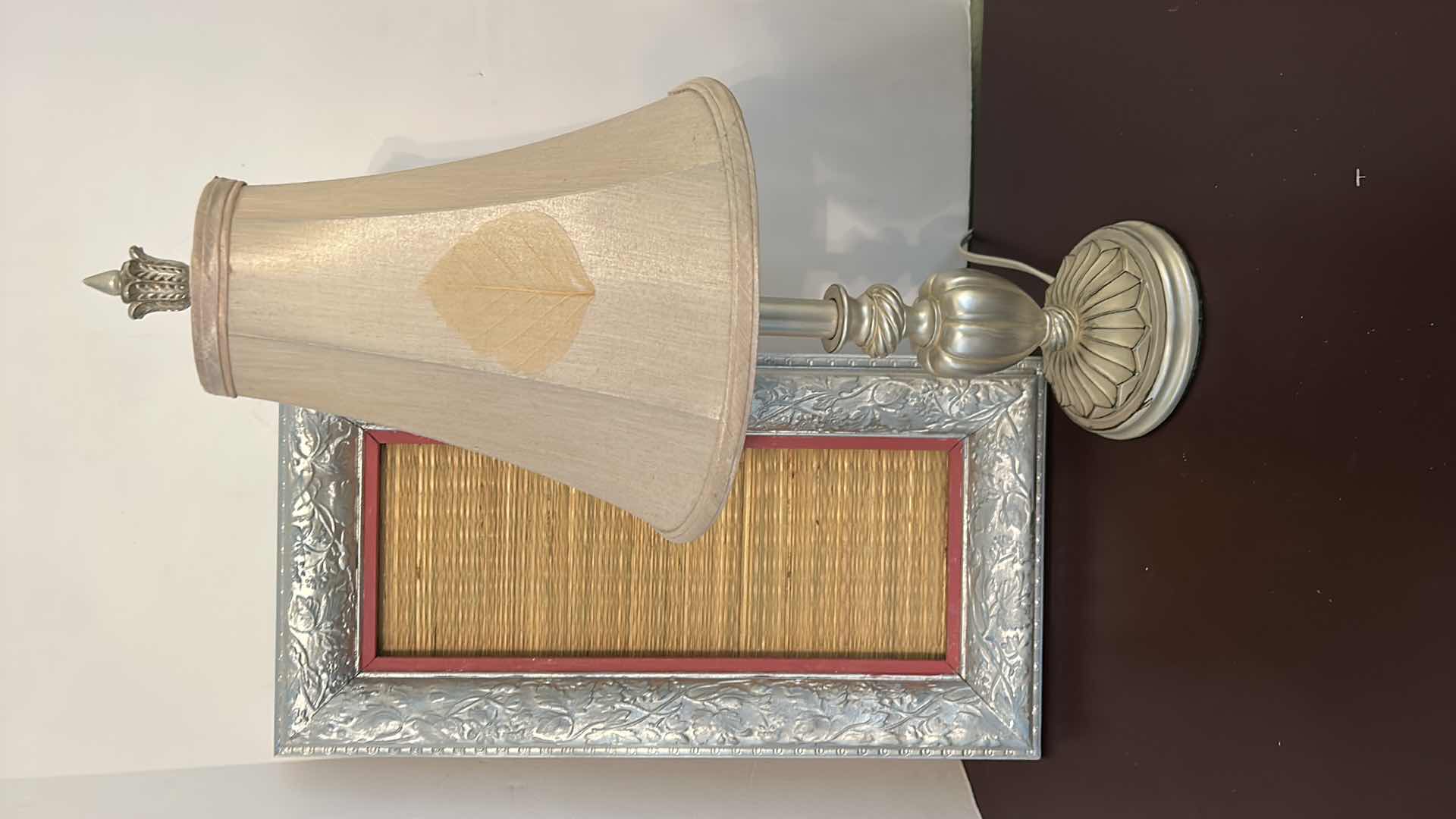 Photo 1 of ORNATE SILVER FRAME AND SILVER LAMP LAMP H24”