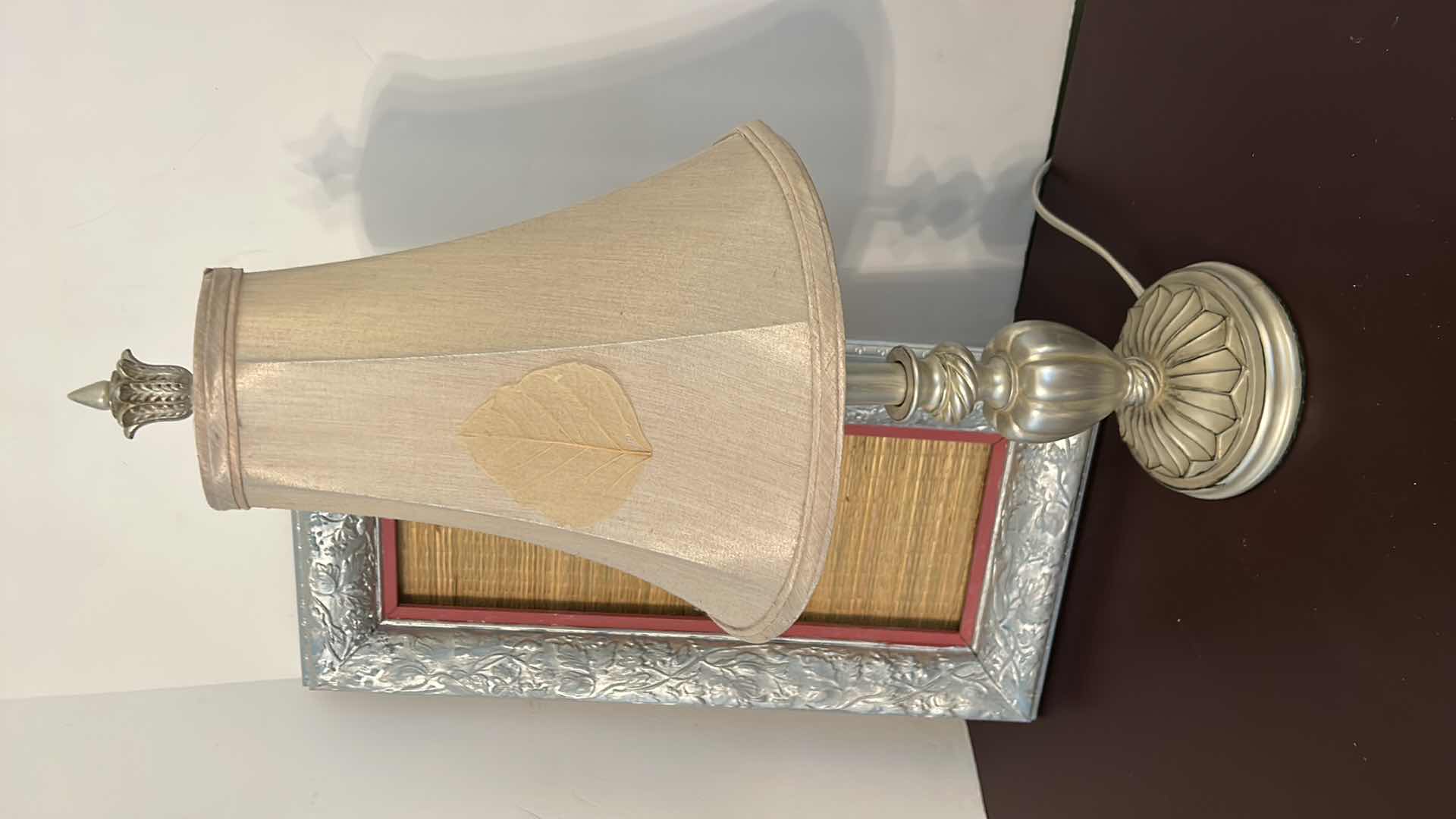 Photo 1 of ORNATE SILVER FRAME AND SILVER LAMP LAMP H24”