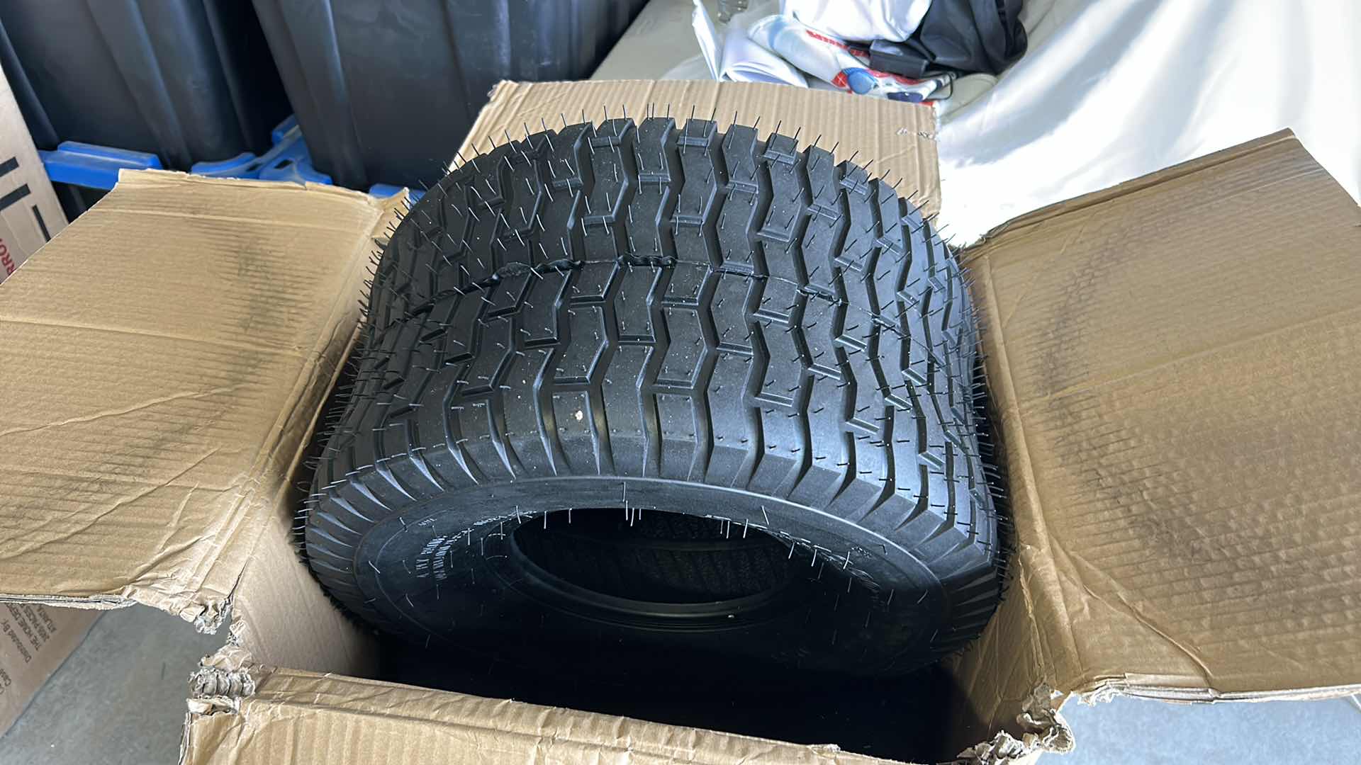 Photo 1 of BOX OF 2 - 4 PLY TUBELESS TIRES - 20 X 10-8