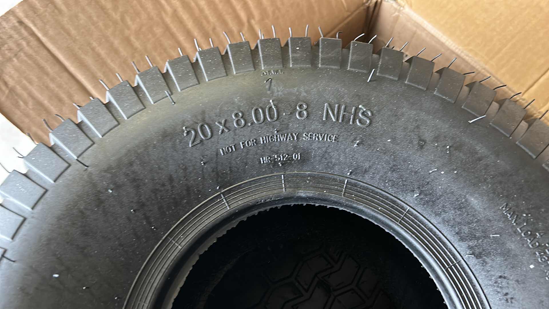 Photo 1 of 2 - TIRES - NOT FOR HIGHWAY SERVICE 20 X 8 NHS