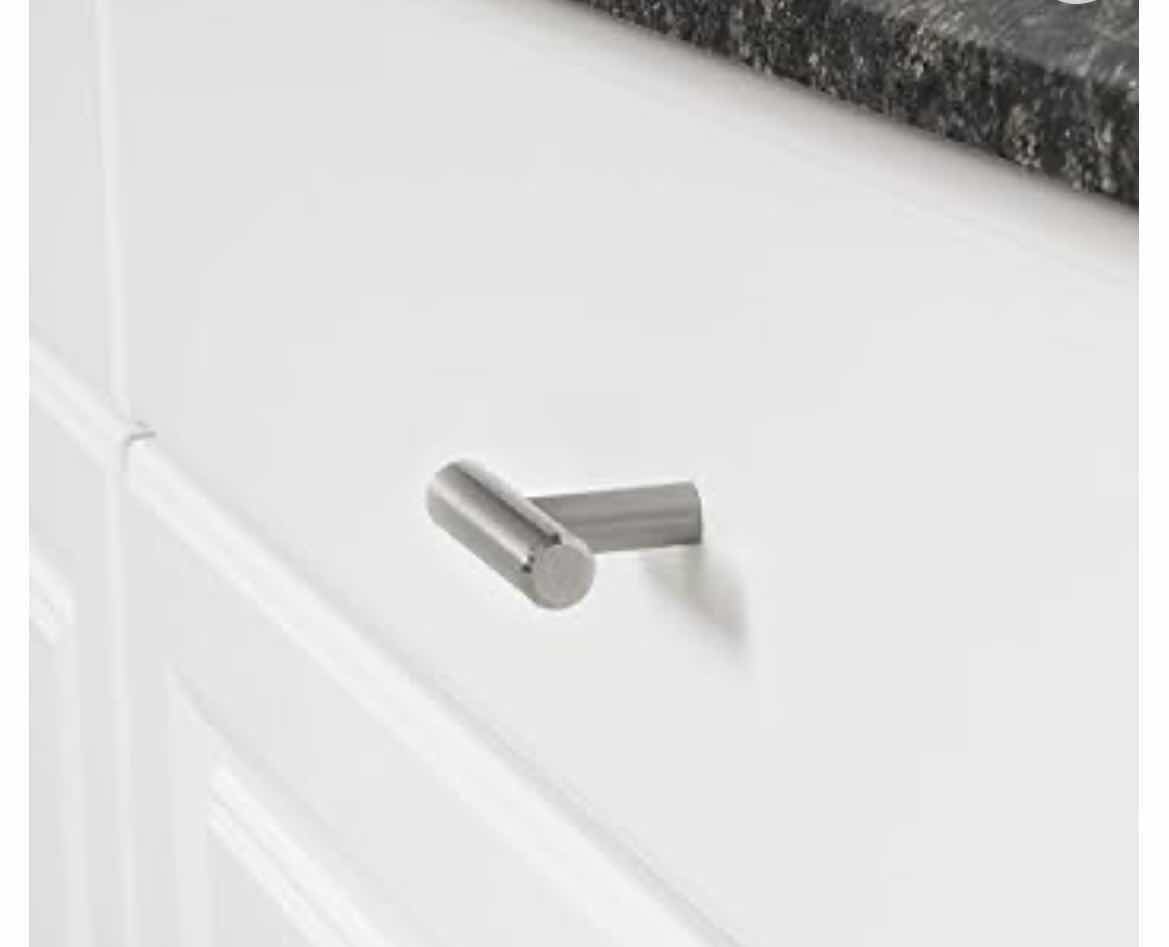 Photo 1 of NEW AMAZON BASICS T-BAR CABINET KNOBS  SATIN NICKEL 3 BOXES OF 10 