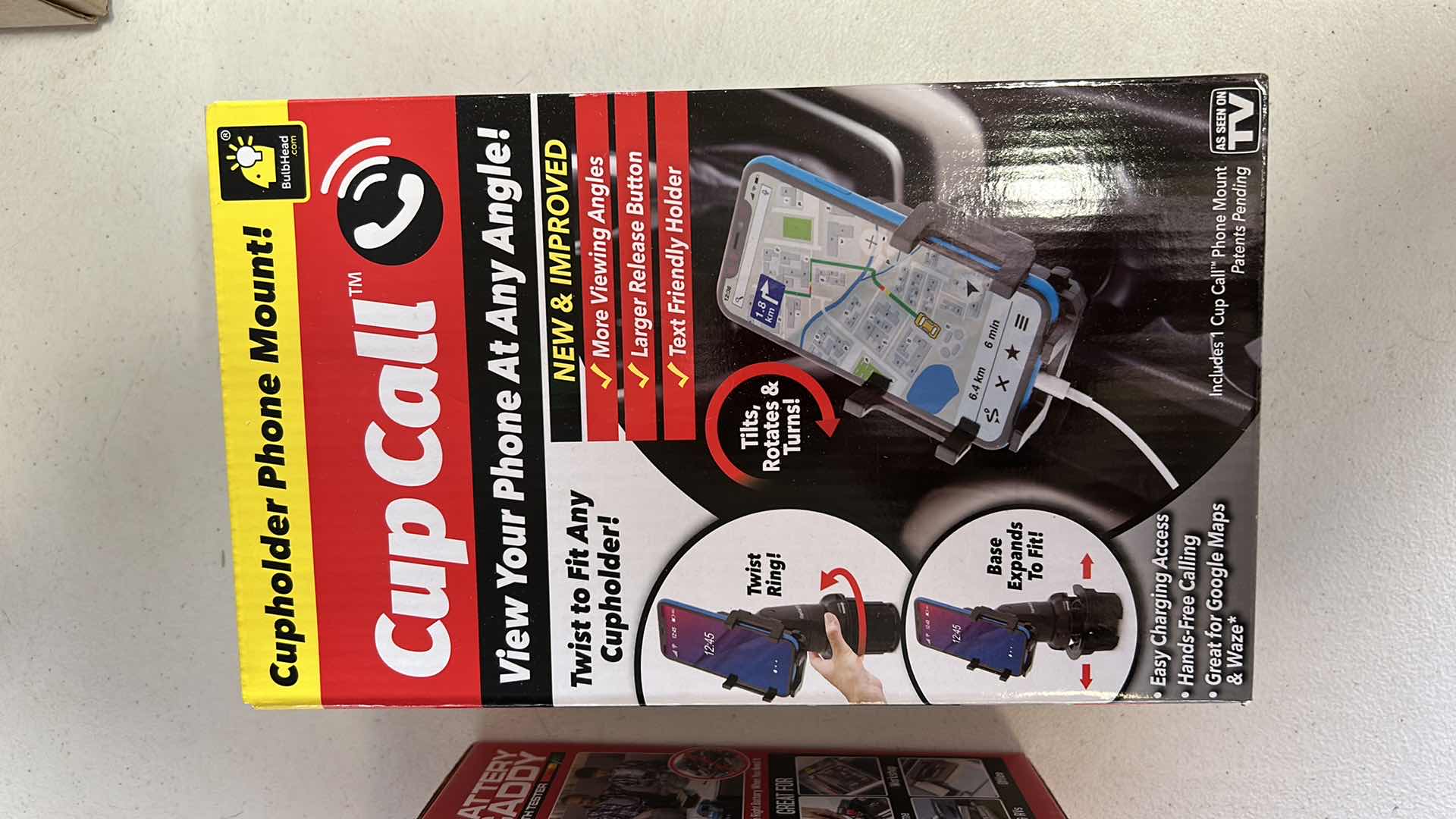 Photo 1 of 2 NEW HOUSEHOLD ITEMS/ BATTERY CADDY AND CUPHOLDER PHONE MOUNT