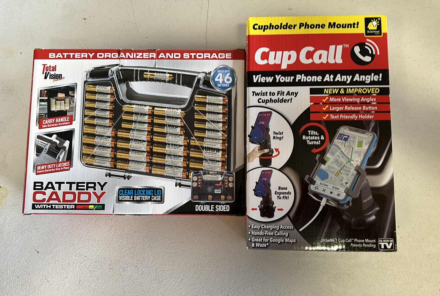 Photo 1 of 2 NEW HOUSEHOLD ITEMS/ BATTERY CADDY AND CUPHOLDER PHONE MOUNT