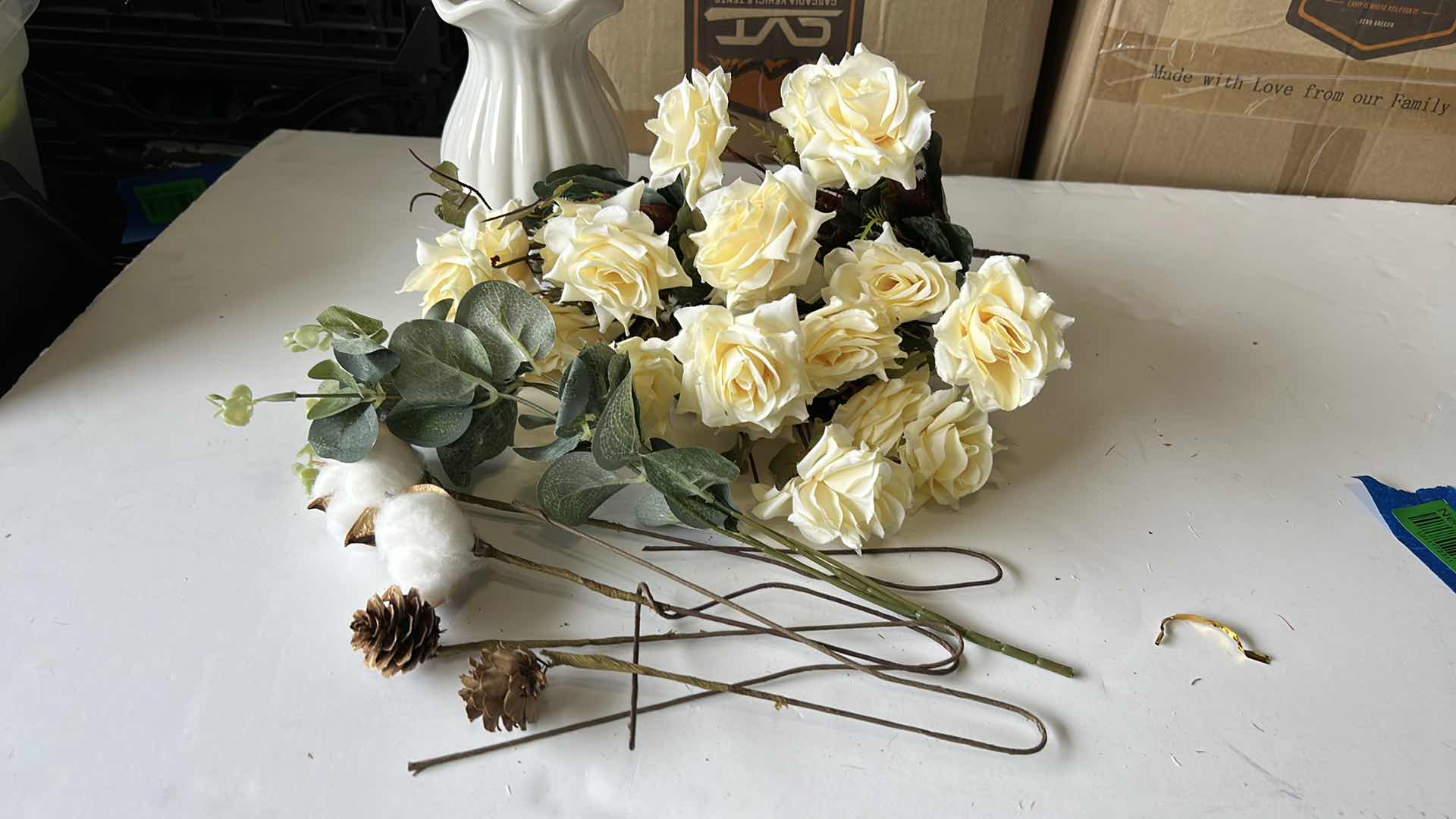 Photo 1 of NEW 6" VASE WITH FAUX FLOWERS