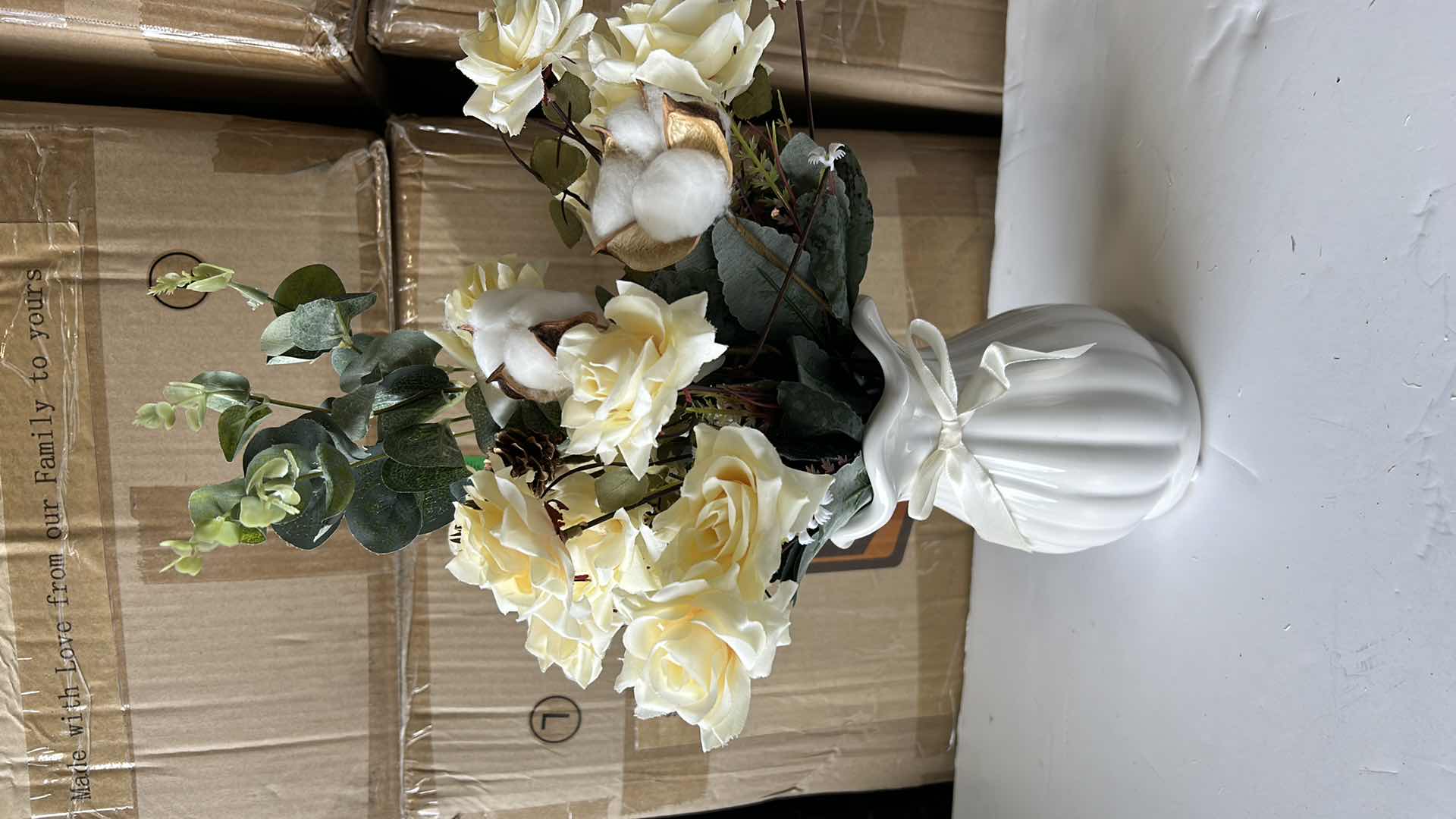 Photo 1 of NEW 6" VASE WITH FAUX FLOWERS