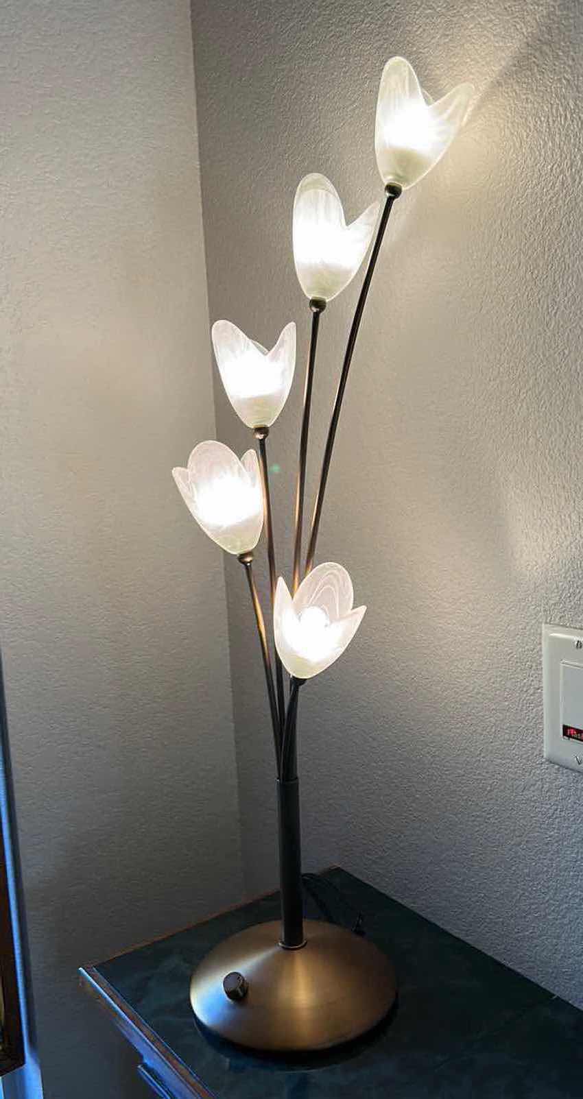 Photo 1 of HOME DECOR- METAL TULIP LIGHT SCULPTURE H31”