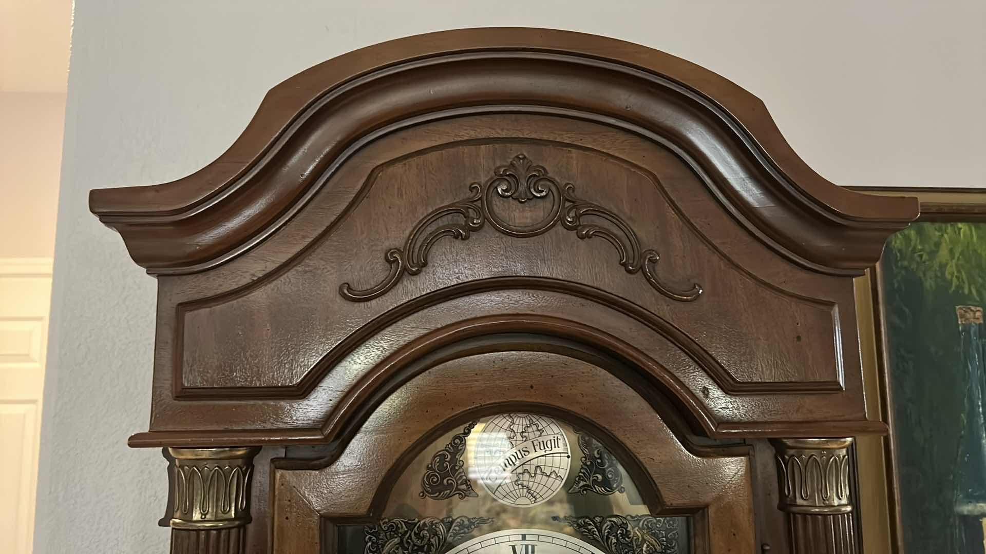 Photo 1 of RIDGEWAY MAHOGANY GRANDFATHER CHIMING CLOCK 21” x 11” x 6’