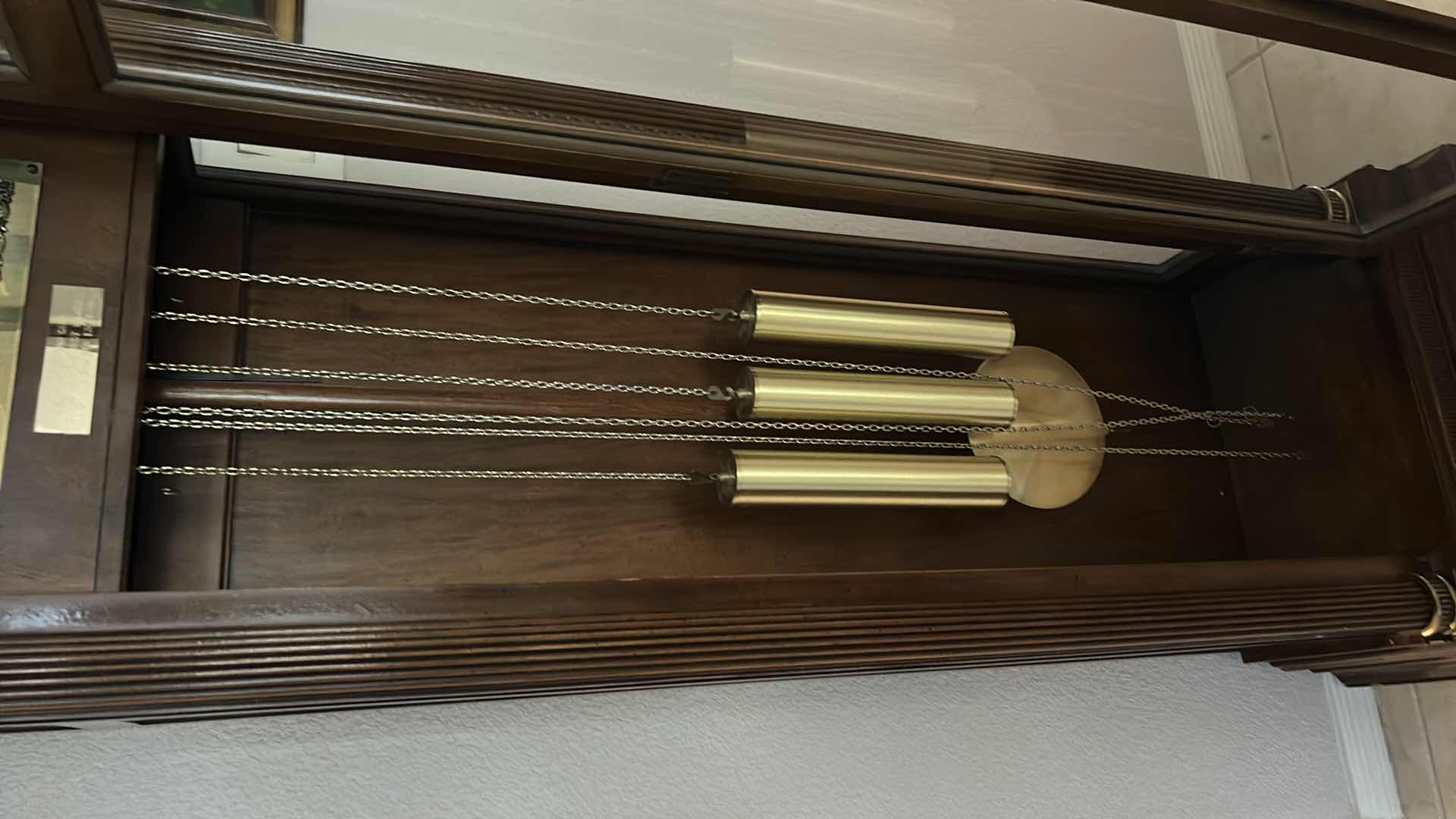 Photo 7 of RIDGEWAY MAHOGANY GRANDFATHER CHIMING CLOCK 21” x 11” x 6’