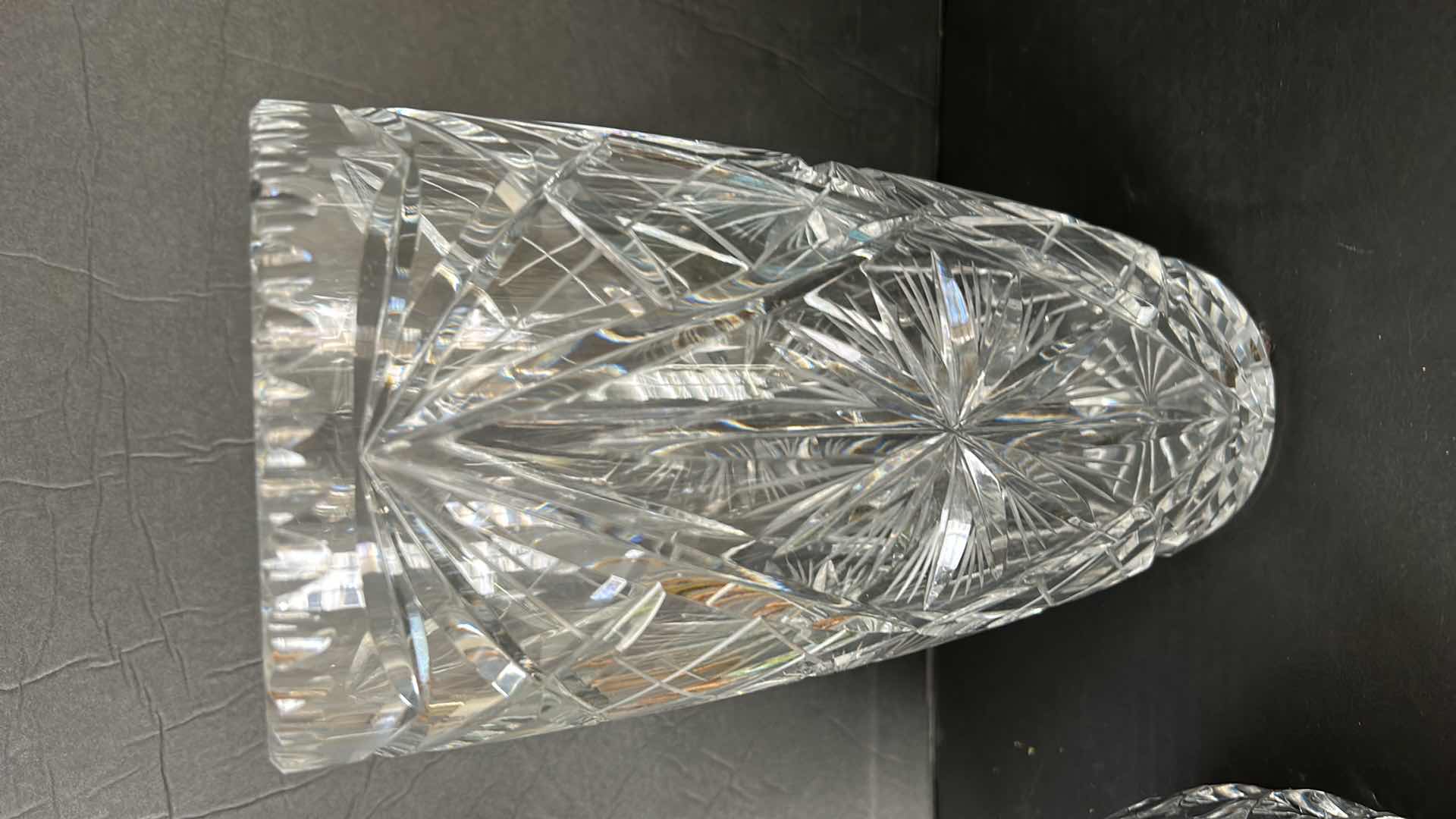 Photo 2 of LEADED CUT CRYSTAL ASSORTMENT WITH FAUX FRUIT (VASE H 10”)