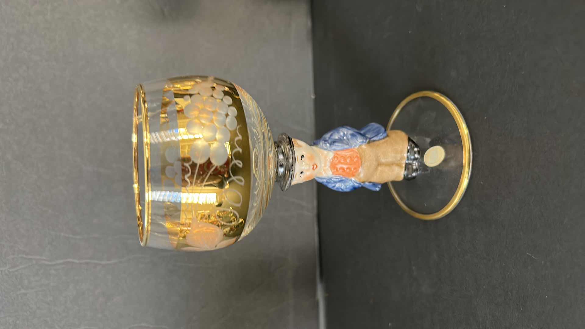 Photo 1 of 6 PC GOLD PAINTED, PORCELAIN FIGURINE STEMWARE FROM WEST GERMANY