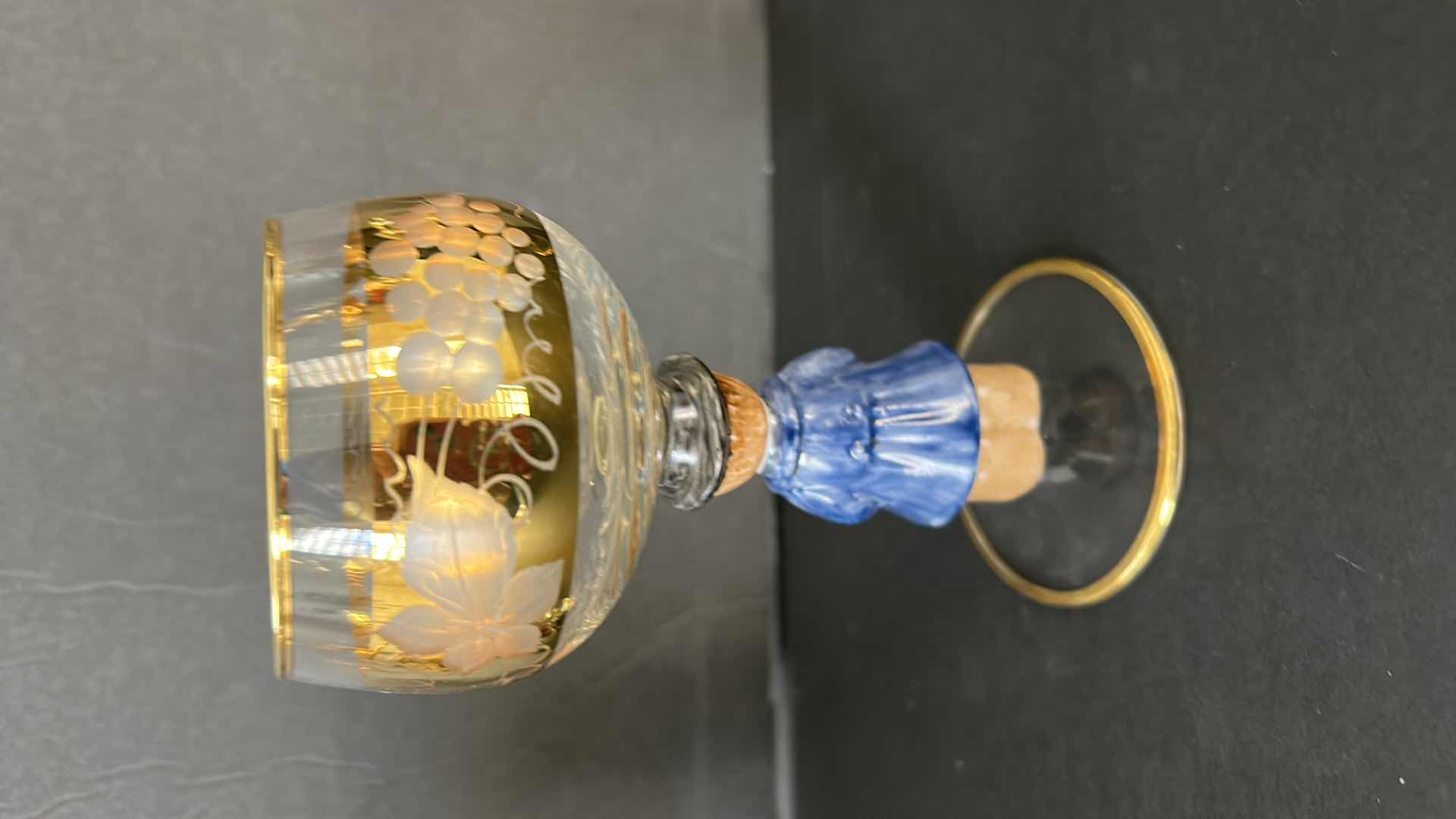 Photo 1 of 6 PC GOLD PAINTED, PORCELAIN FIGURINE STEMWARE FROM WEST GERMANY