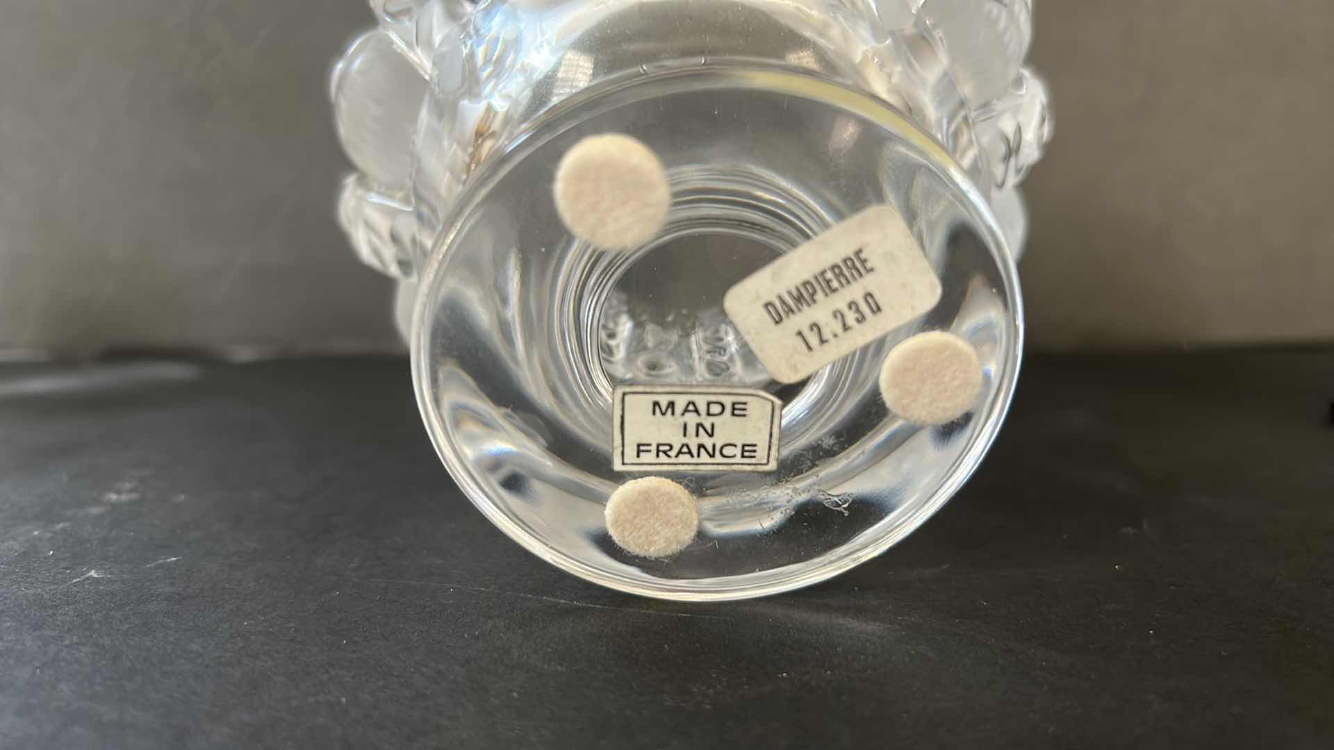 Photo 1 of CRISTAL LALIQUE PARIS DAMPIERRE 5” VASE $990