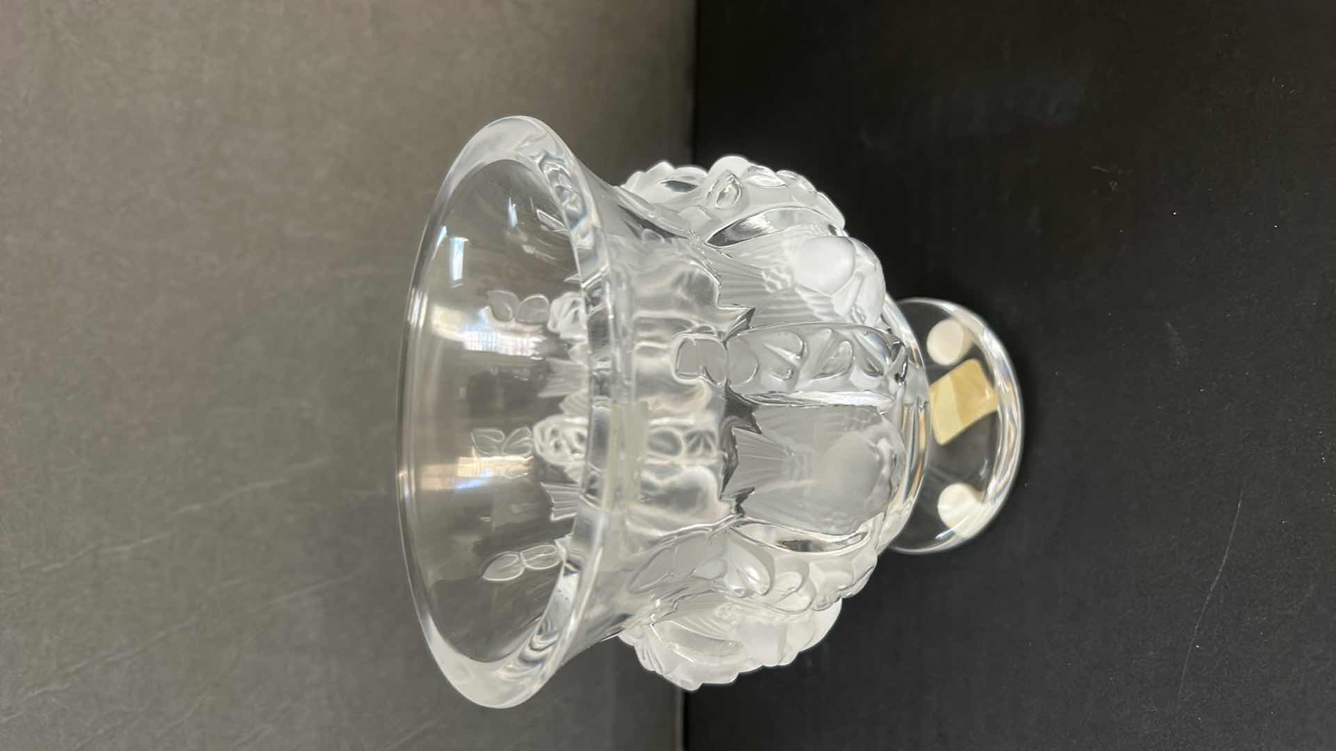 Photo 1 of CRISTAL LALIQUE PARIS DAMPIERRE 5” VASE $990