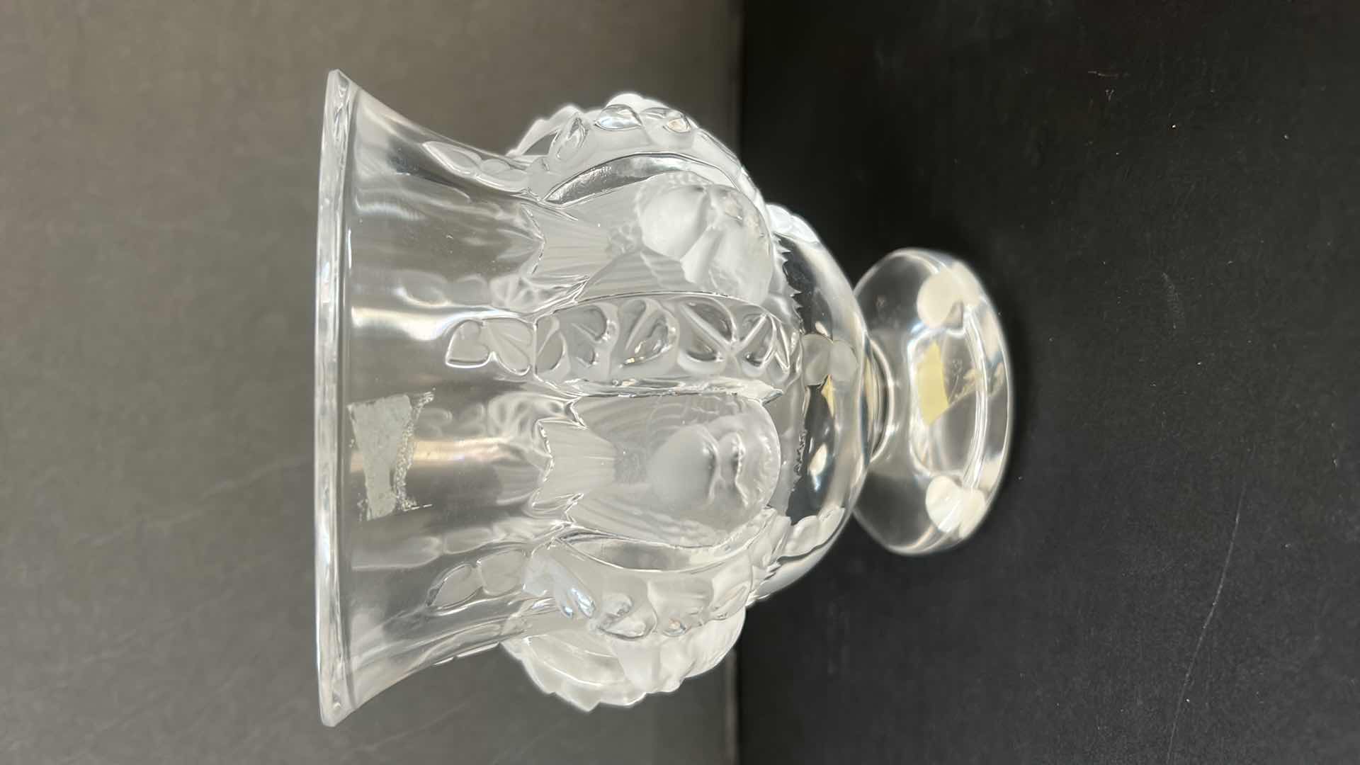 Photo 1 of CRISTAL LALIQUE PARIS DAMPIERRE 5” VASE $990