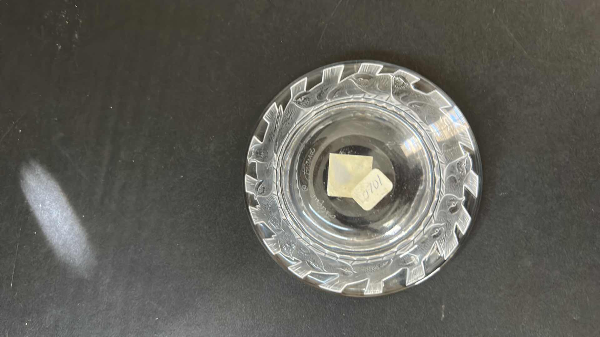 Photo 1 of CRISTAL LALIQUE PARIS DISH/BOWL/CANDLE HOLDER 3.75” x .75”