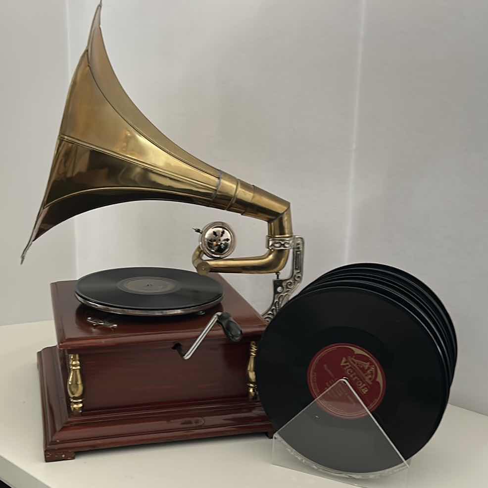 Photo 10 of VINTAGE VICTROLA WITH RECORDS 15” x 18” x H27”