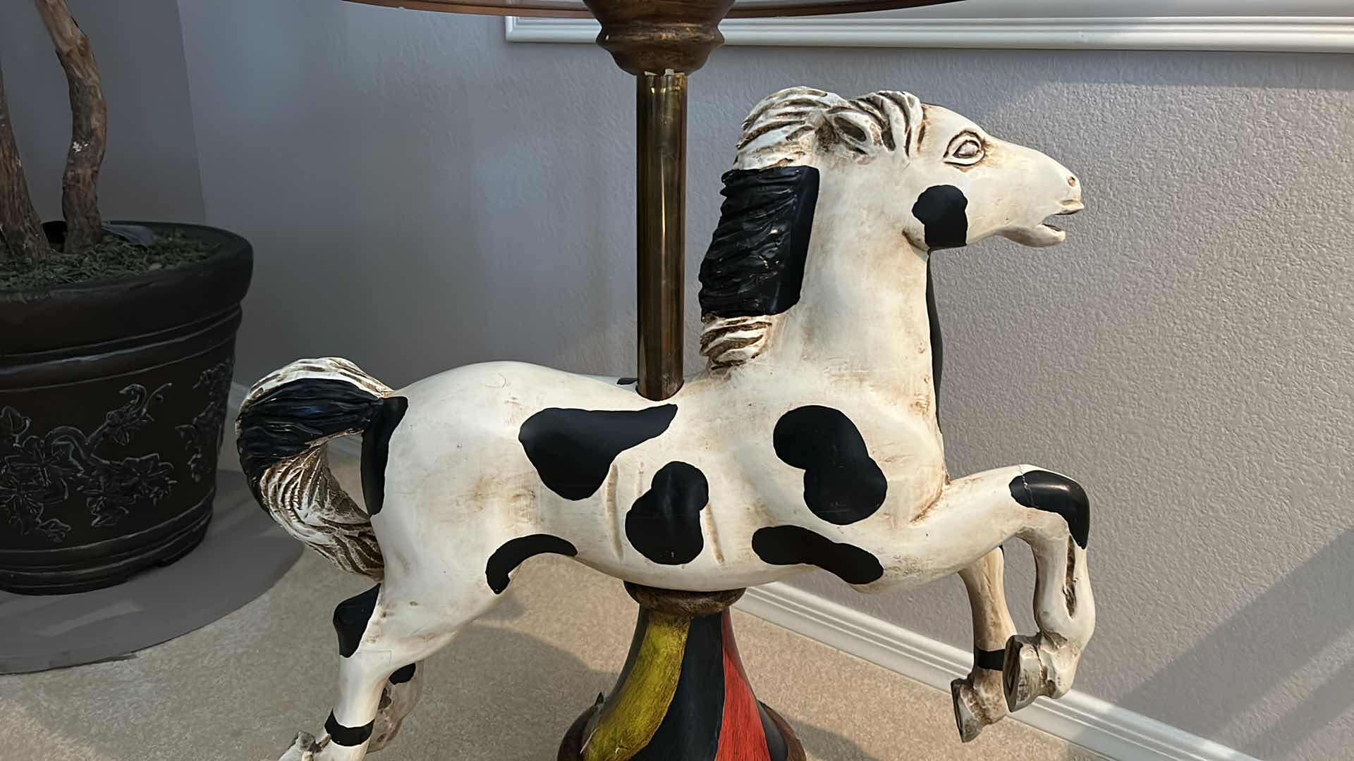 Photo 1 of CAROUSEL HORSE DECORATIVE TABLE 2’ x 26”