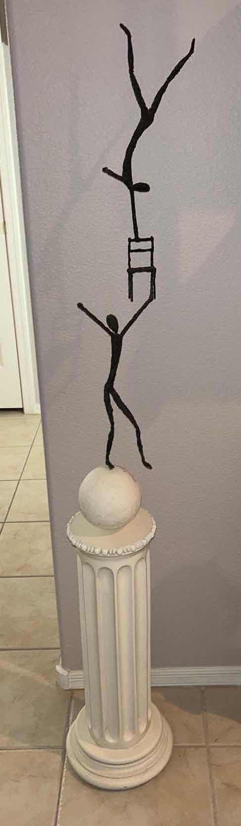 Photo 1 of 5’ BALANCING ACROBAT SCULPTURE ON PILLAR