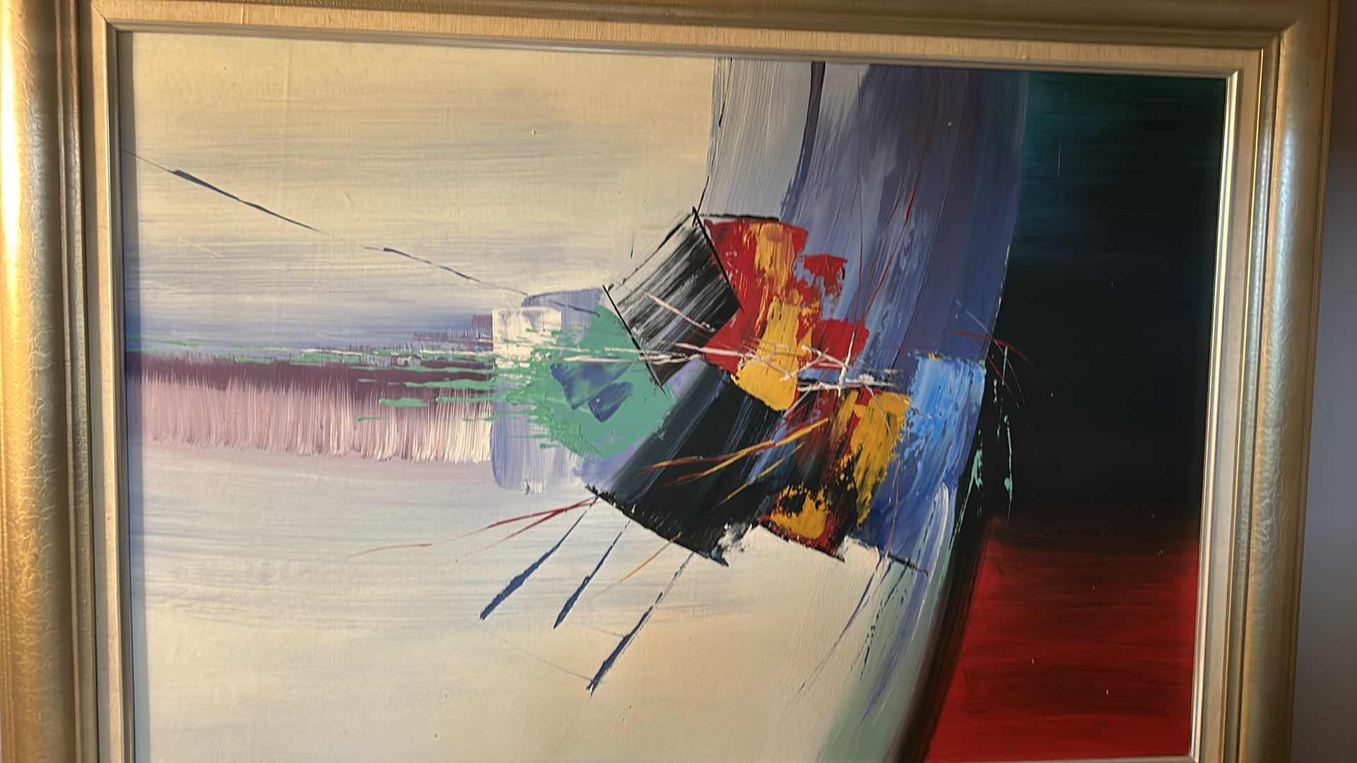 Photo 1 of WALL DECOR- ABSTRACT COLORFUL TEXTURED ARTWORK FRAMED 31 1/2” x 44”