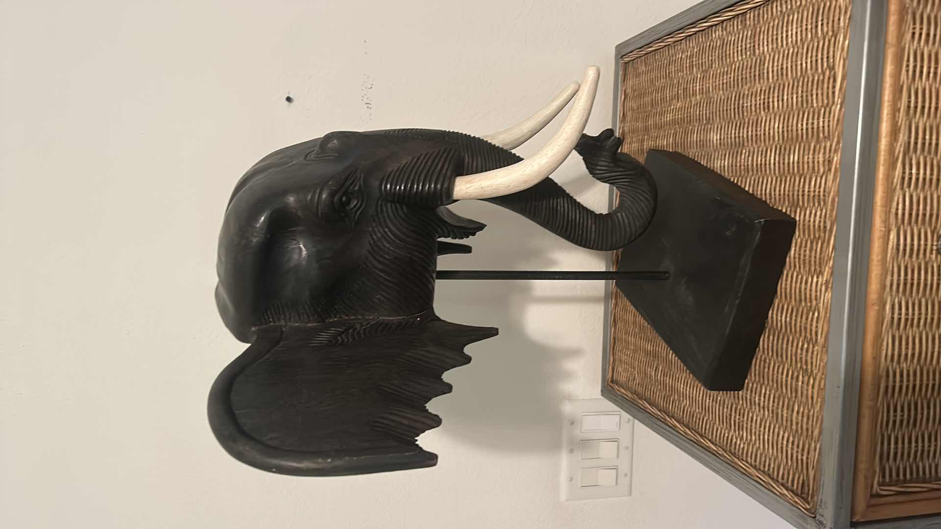 Photo 1 of WOOD ELEPHANT HEAD ON STAND 22“ x 13“ x 22“