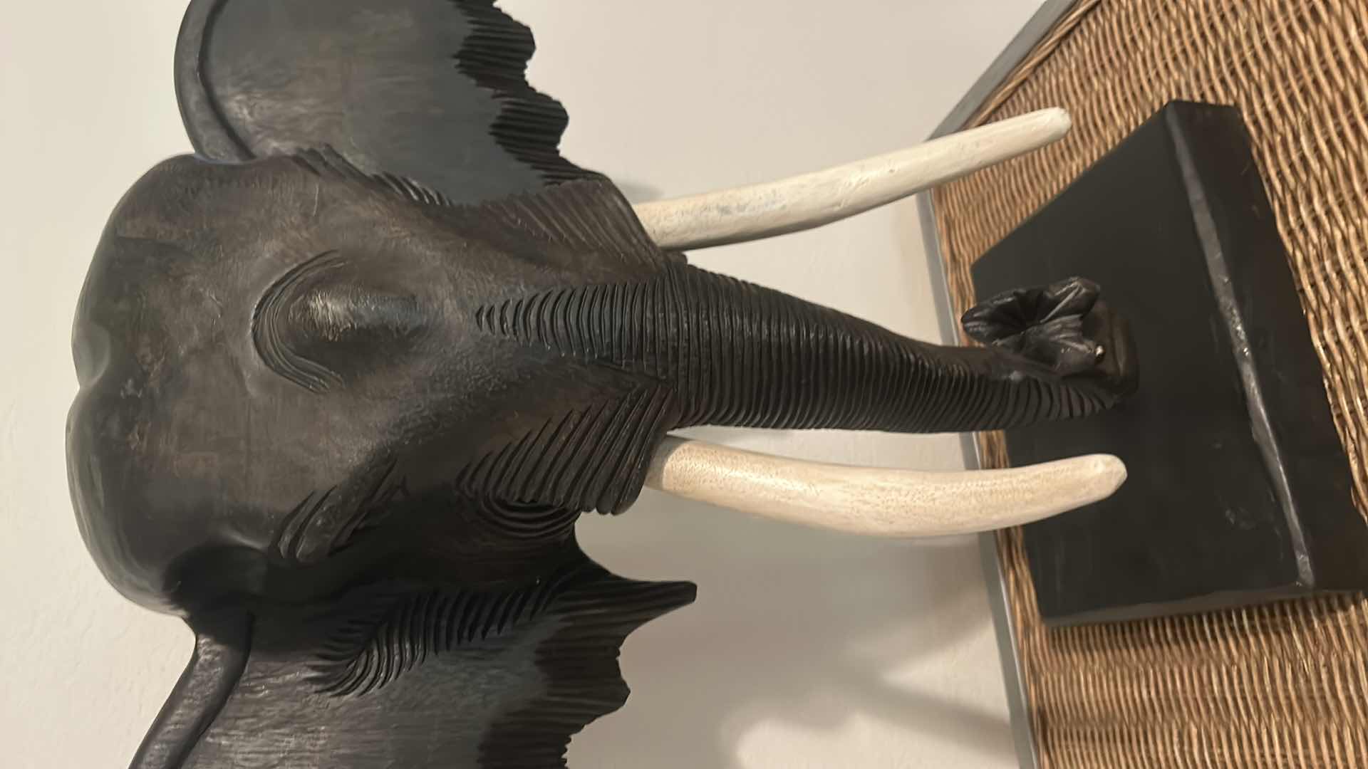 Photo 1 of WOOD ELEPHANT HEAD ON STAND 22“ x 13“ x 22“