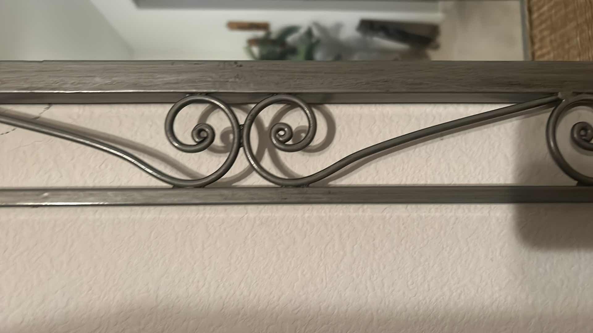 Photo 4 of RATAN AND METAL CHEST OF DRAWERS 32” x 20” x 32” AND METAL MIRROR 2’ x 3’