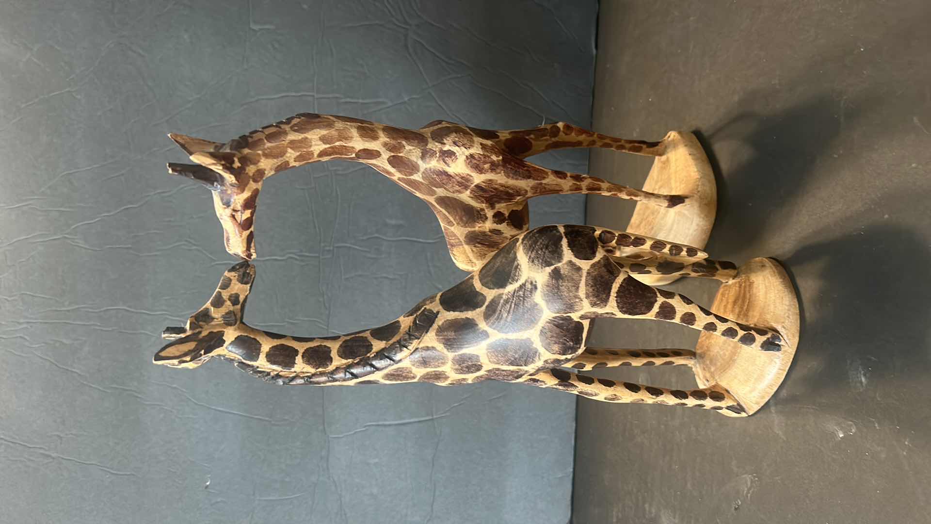 Photo 1 of HOME DECOR ASSORTMENT- 2 PAINTED WOOD GIRAFFES  H12” AND ARTWORK