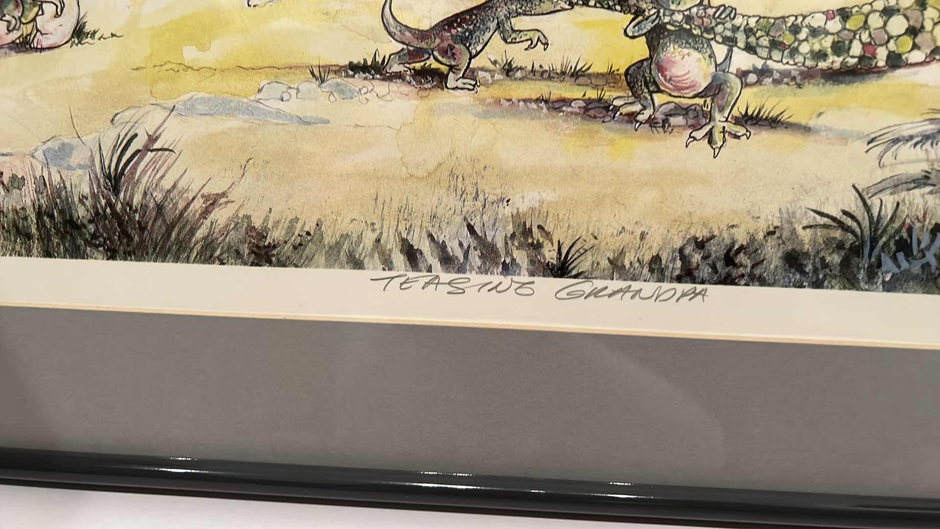 Photo 5 of RARE SIGNED NUMBERED 129/1000 ARTIST SIGNED RODECKER ‘87 ENTITLED “TEASING GRANDPA, FRAMED ARTWORK 24 1/2” x 19”