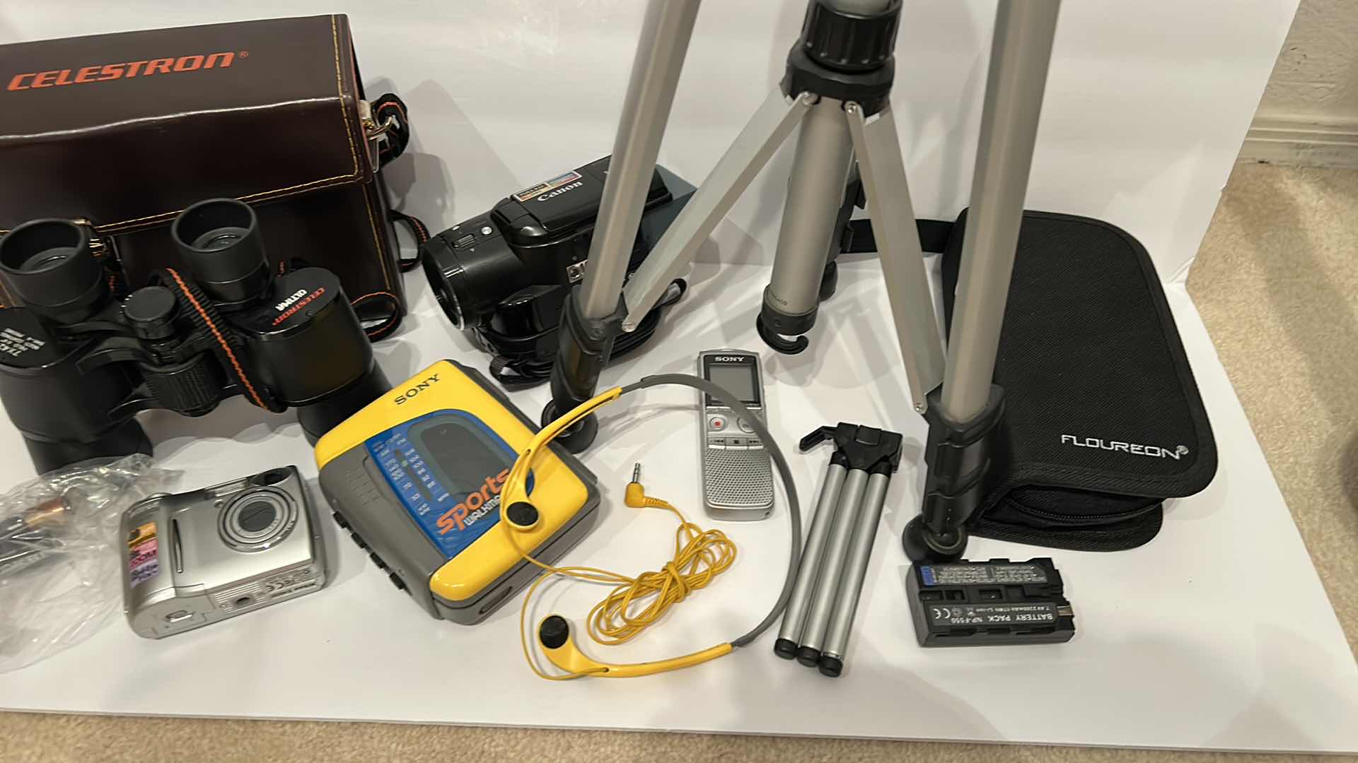 View 3 of CANON VIDEO CAMERA, NIKON CAMERA, SONY WALKMAN, TRI PODS CELESTRON BINOCULARS ANF FLOUREON KIT