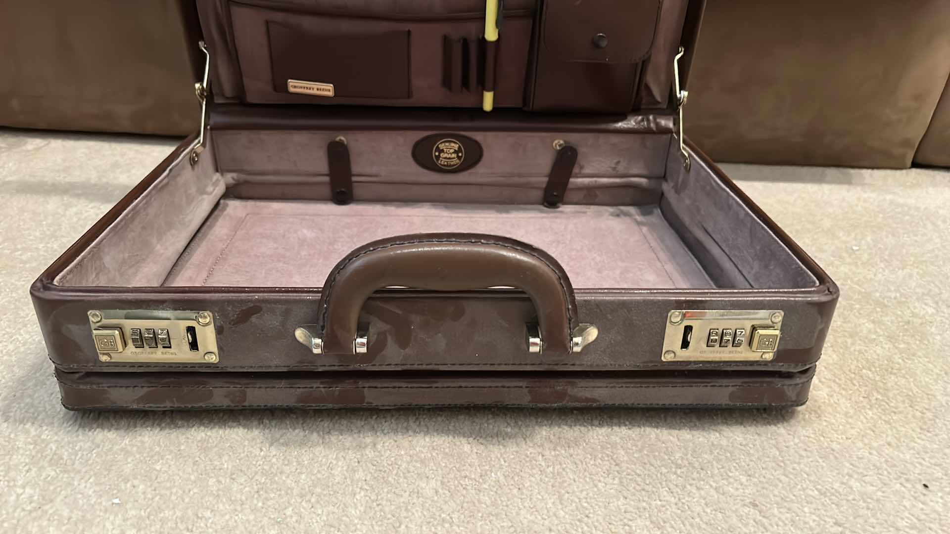 Photo 1 of GEOFFREY BEENE GENUINE TOP GRAIN LEATHER BRIEFCASE WITH SUEDE INTERIOR